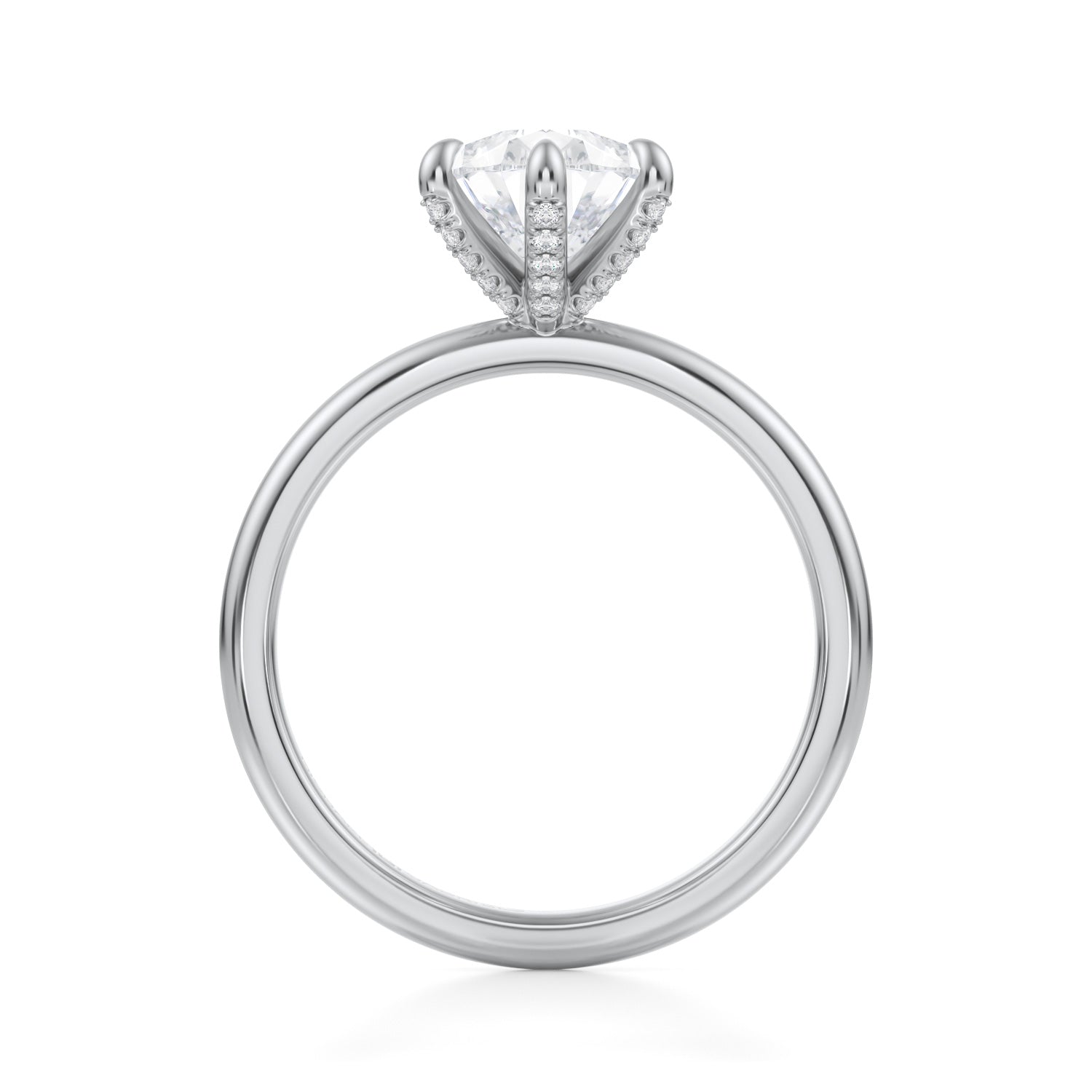 Pear Solitaire Ring With Pave Prongs (2.40 Carat F-VVS2) - Michael Gabriels