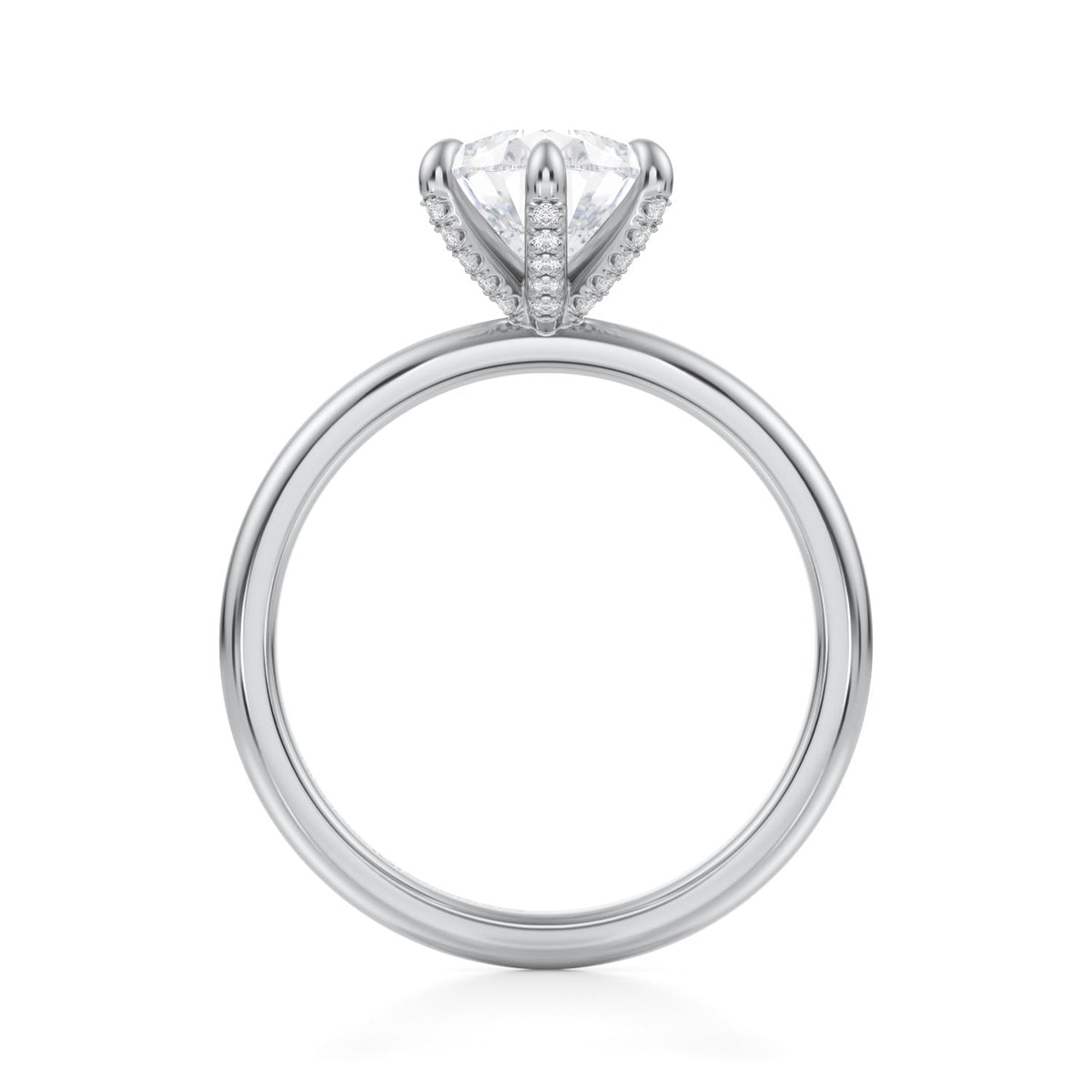 Pear Solitaire Ring With Pave Prongs (3.20 Carat E-VVS2) - Michael Gabriels