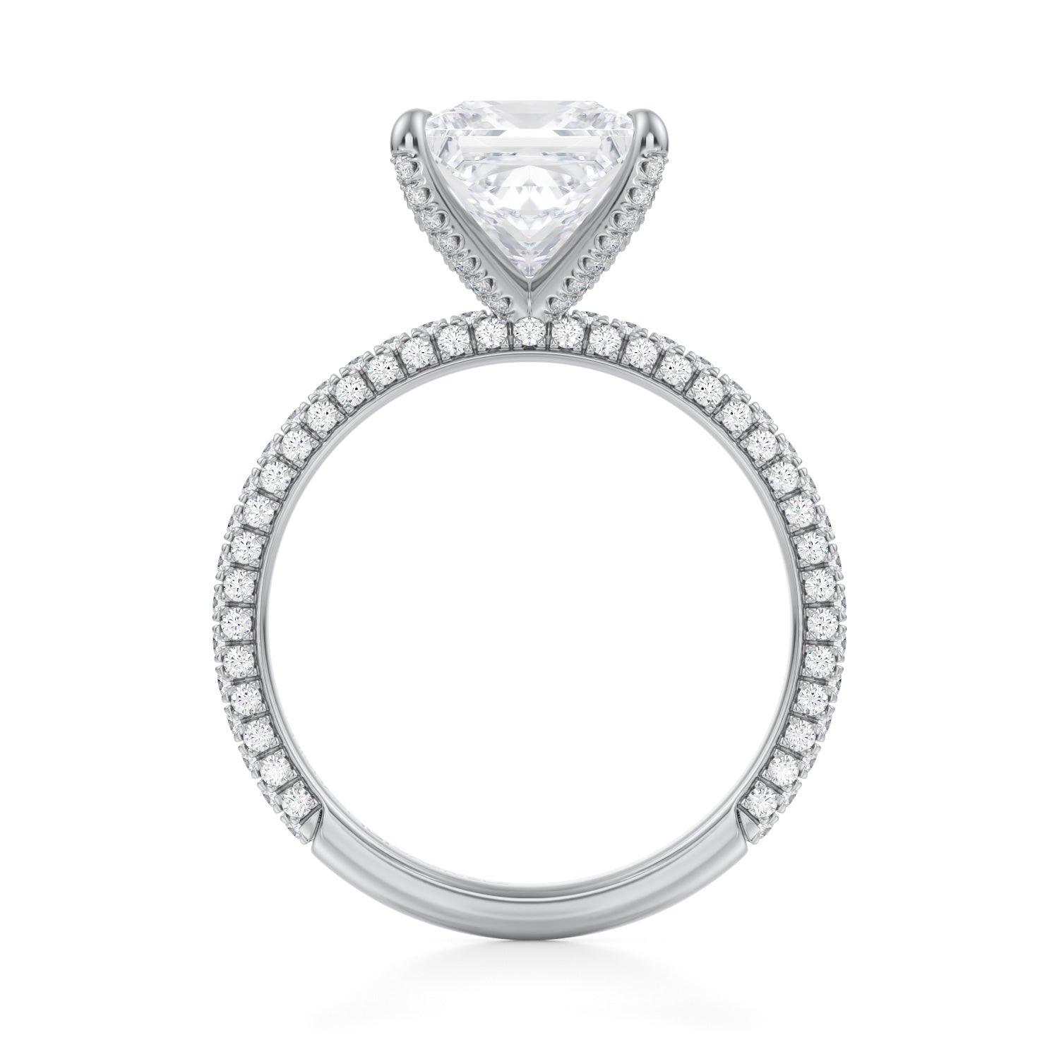 Princess Double Edge Halo With Cathedral Pave Ring (1.40 Carat D-VS1) - Michael Gabriels