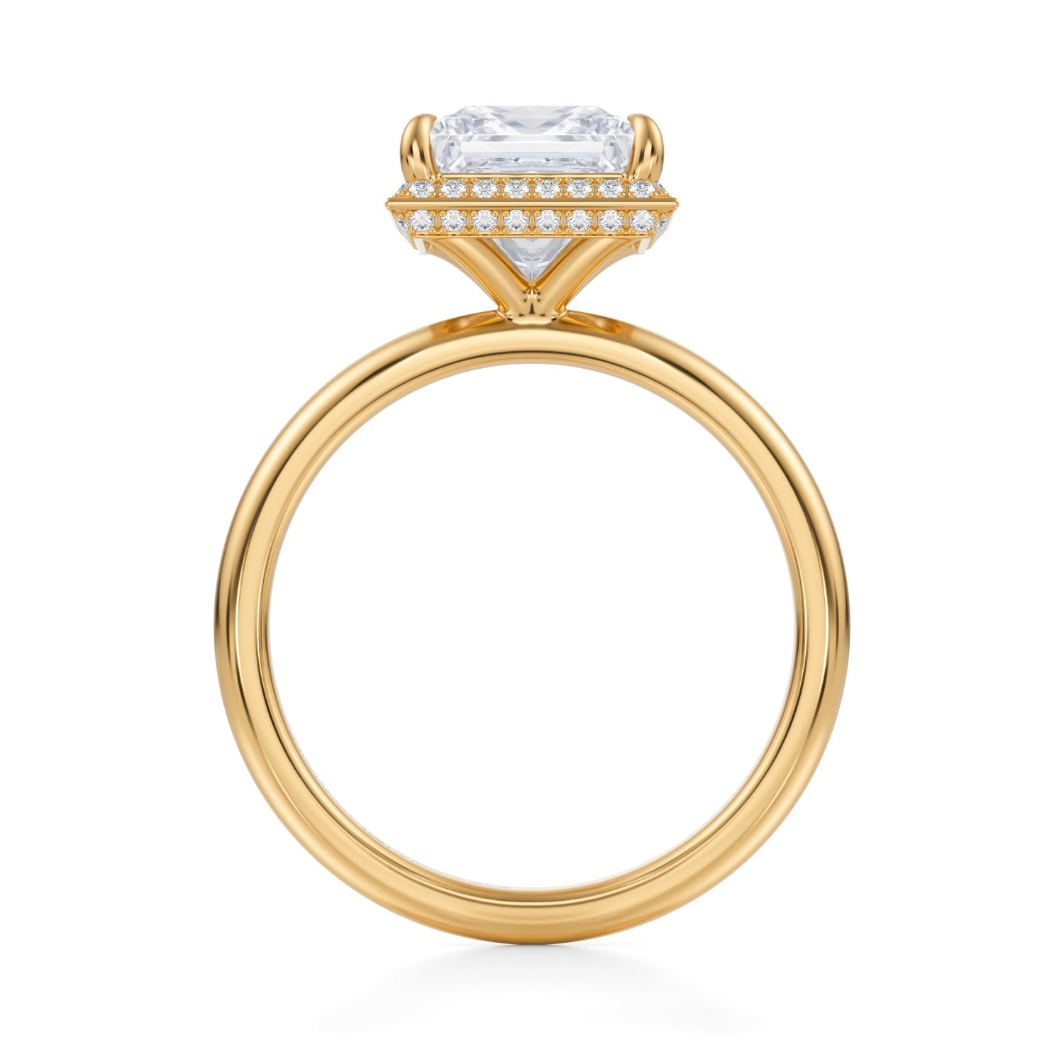 Princess Knife Edge Halo With Solitaire Ring (1.50 Carat D-VS1) - Michael Gabriels