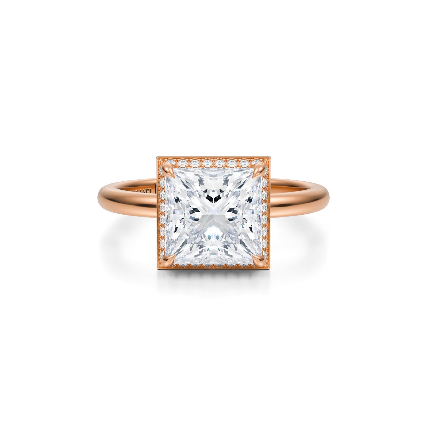 Princess Knife Edge Halo With Solitaire Ring (2.20 Carat G-VS1) - Michael Gabriels
