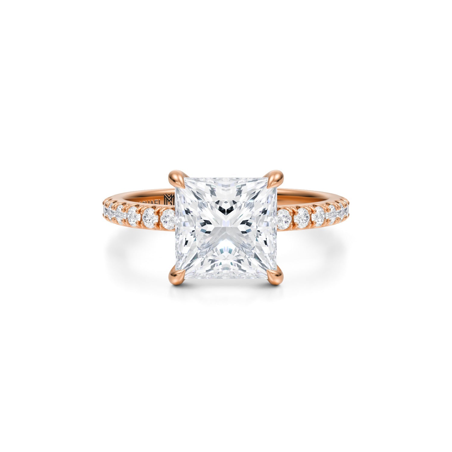 Princess Modern Pave Ring (3.50 Carat D-VVS2) - Michael Gabriels