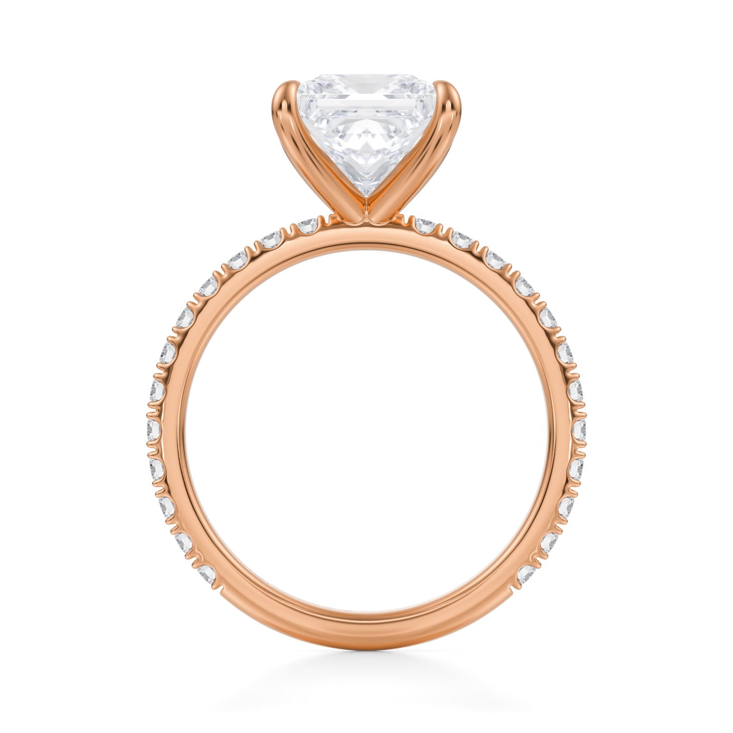Princess Modern Pave Ring (3.70 Carat F-VVS2) - Michael Gabriels