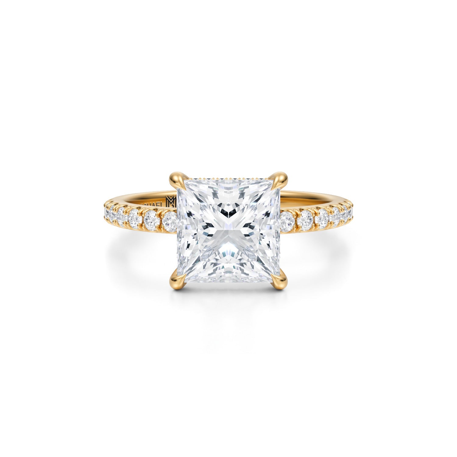 Princess Pave Basket With Pave Ring (2.40 Carat E-VVS2) - Michael Gabriels