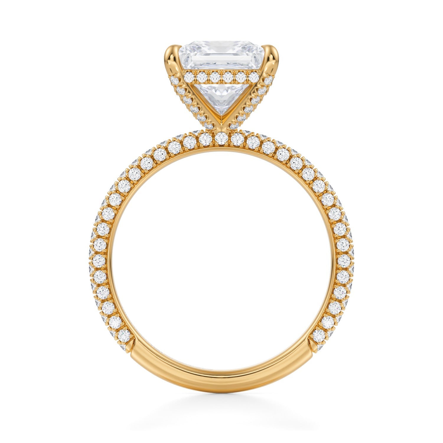 Princess Pave Basket With Trio Pave Ring (1.70 Carat E-VS1) - Michael Gabriels