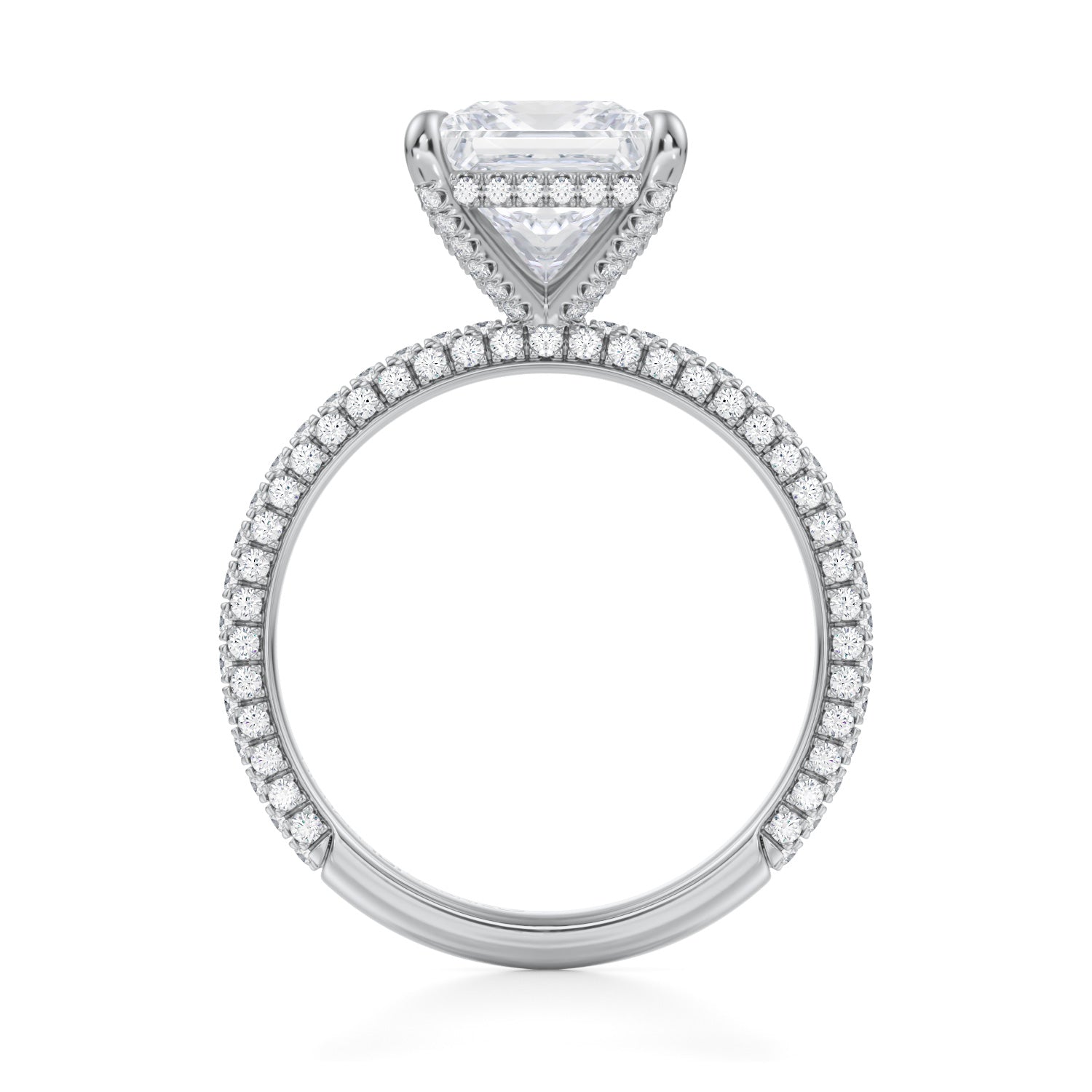 Princess Pave Basket With Trio Pave Ring (2.70 Carat G-VVS2) - Michael Gabriels