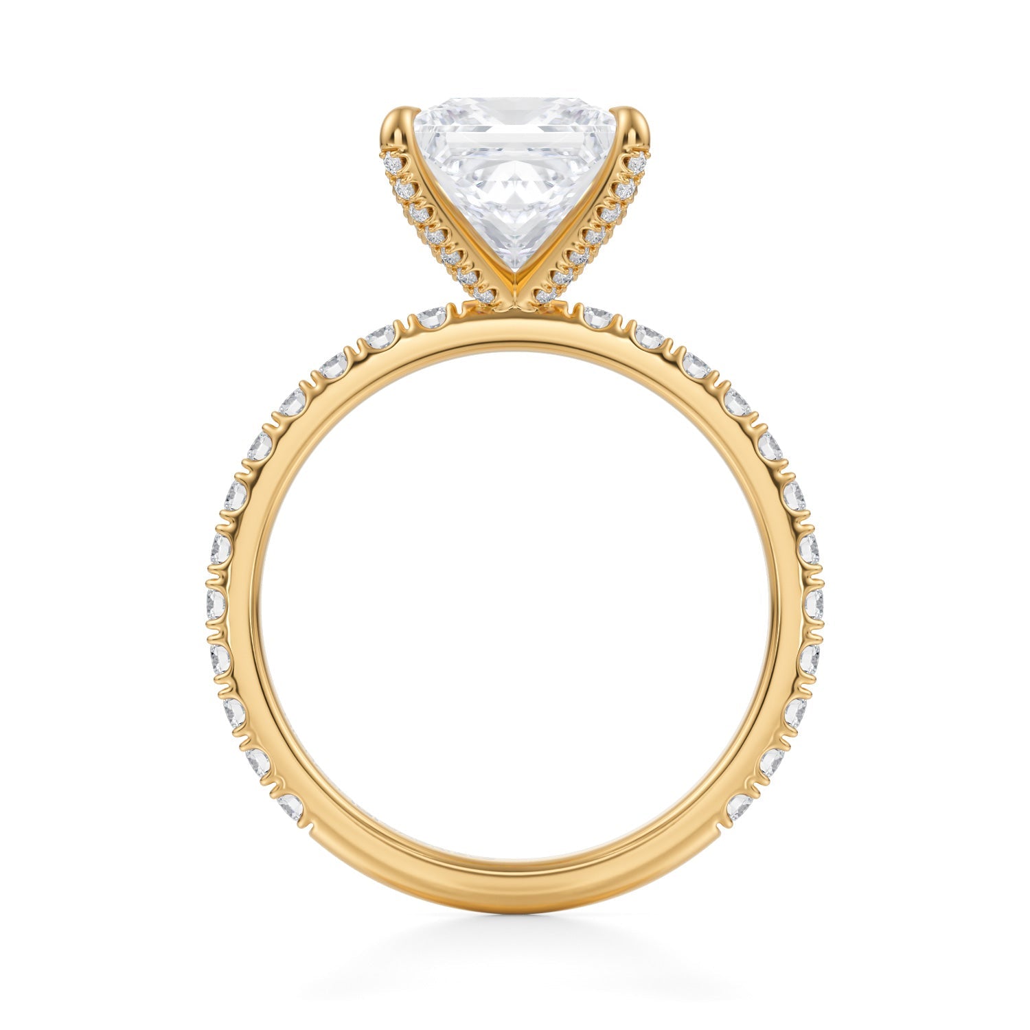 Princess Pave Ring With Pave Prongs (2.70 Carat D-VS1) - Michael Gabriels