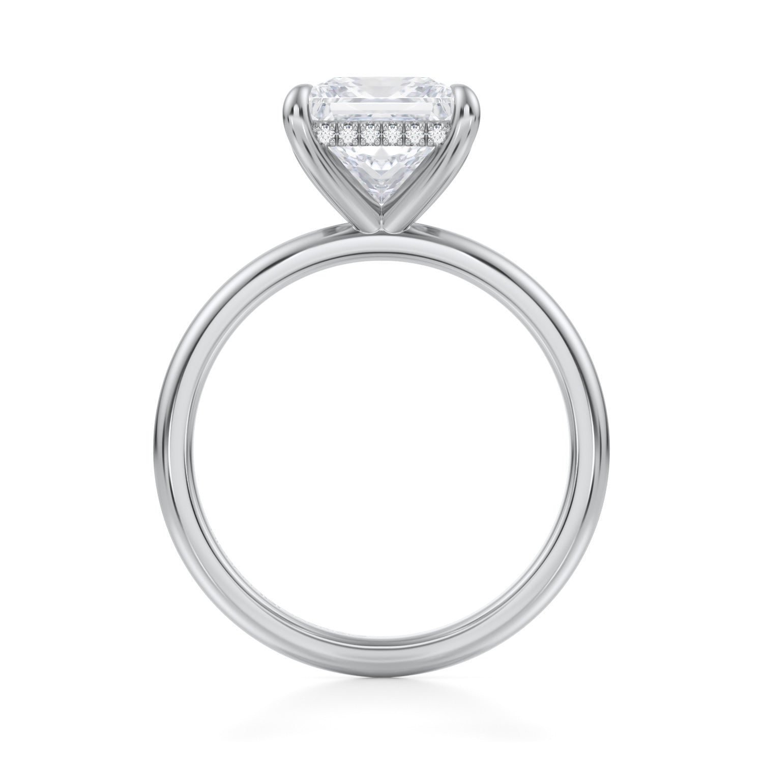 Princess Solitaire Ring With Invisible Halo (2.20 Carat G-VVS2) - Michael Gabriels