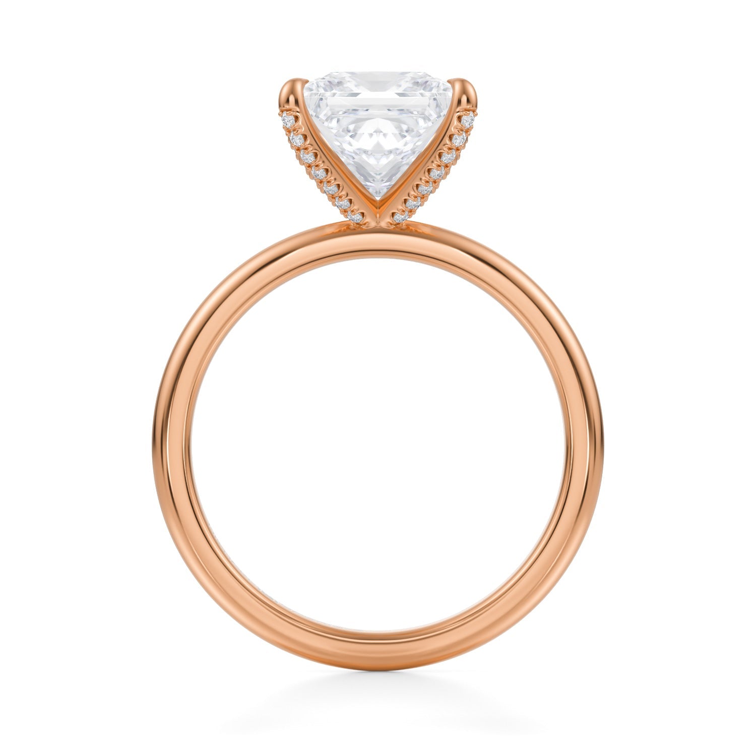 Princess Solitaire Ring With Pave Prongs (1.20 Carat F-VVS2) - Michael Gabriels