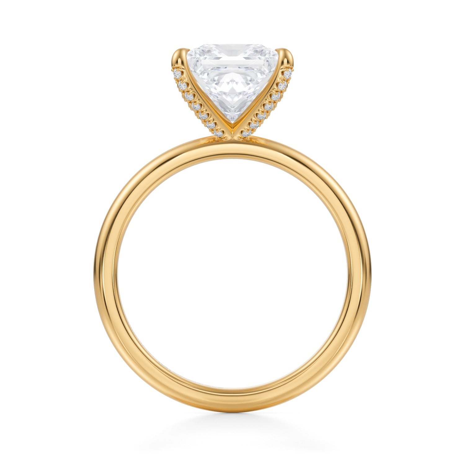 Princess Solitaire Ring With Pave Prongs (2.70 Carat F-VVS2) - Michael Gabriels
