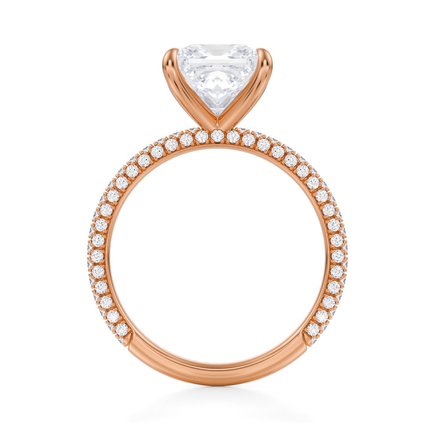 Princess Trio Pave Ring (2.00 Carat E-VS1) - Michael Gabriels