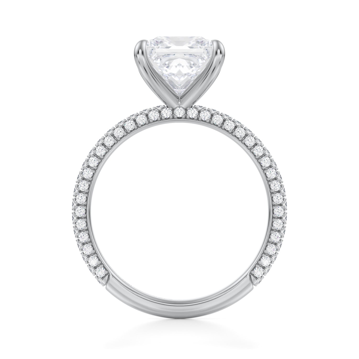 Princess Trio Pave Ring (3.20 Carat G-VS1) - Michael Gabriels