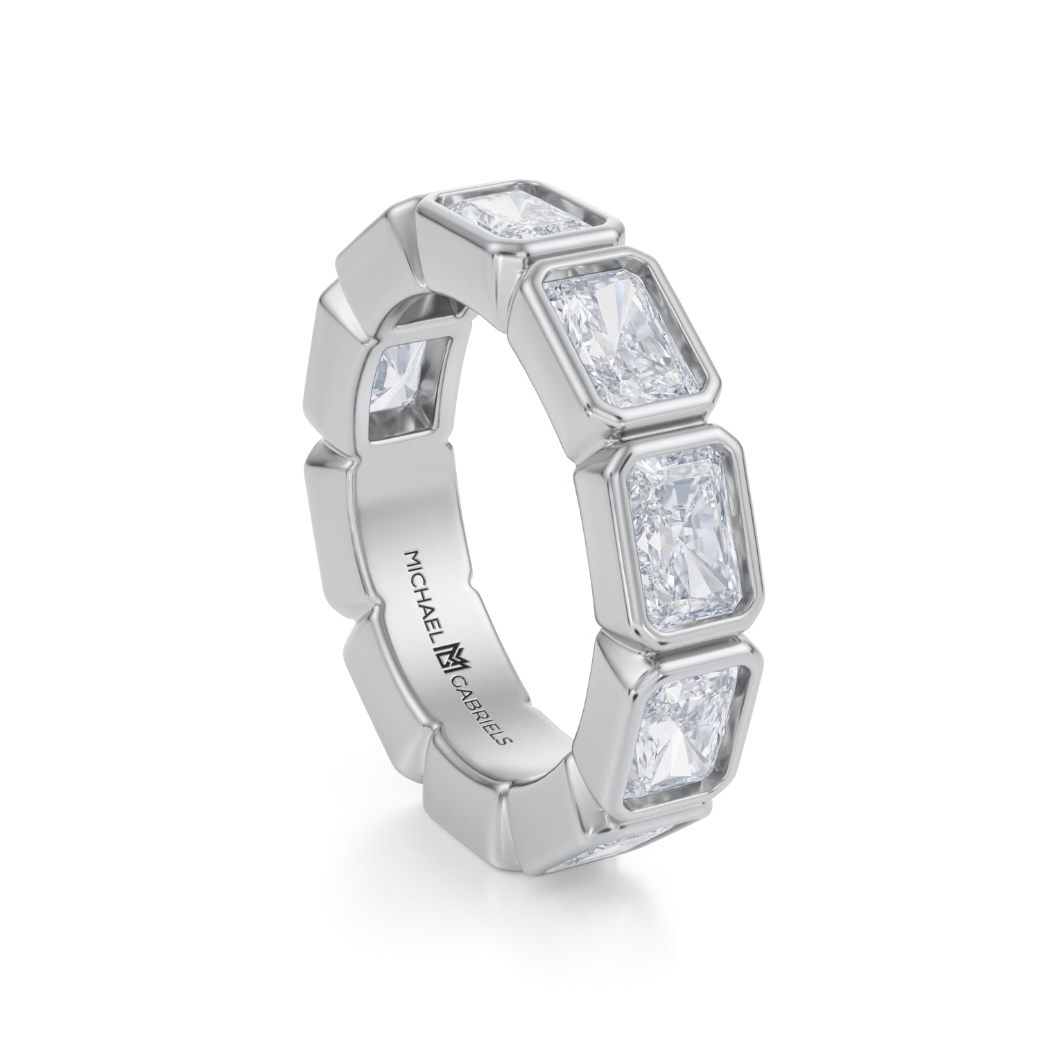 Radiant Bezel Lab Grown Diamond Horizontal Eternity Band - Large - Michael Gabriels