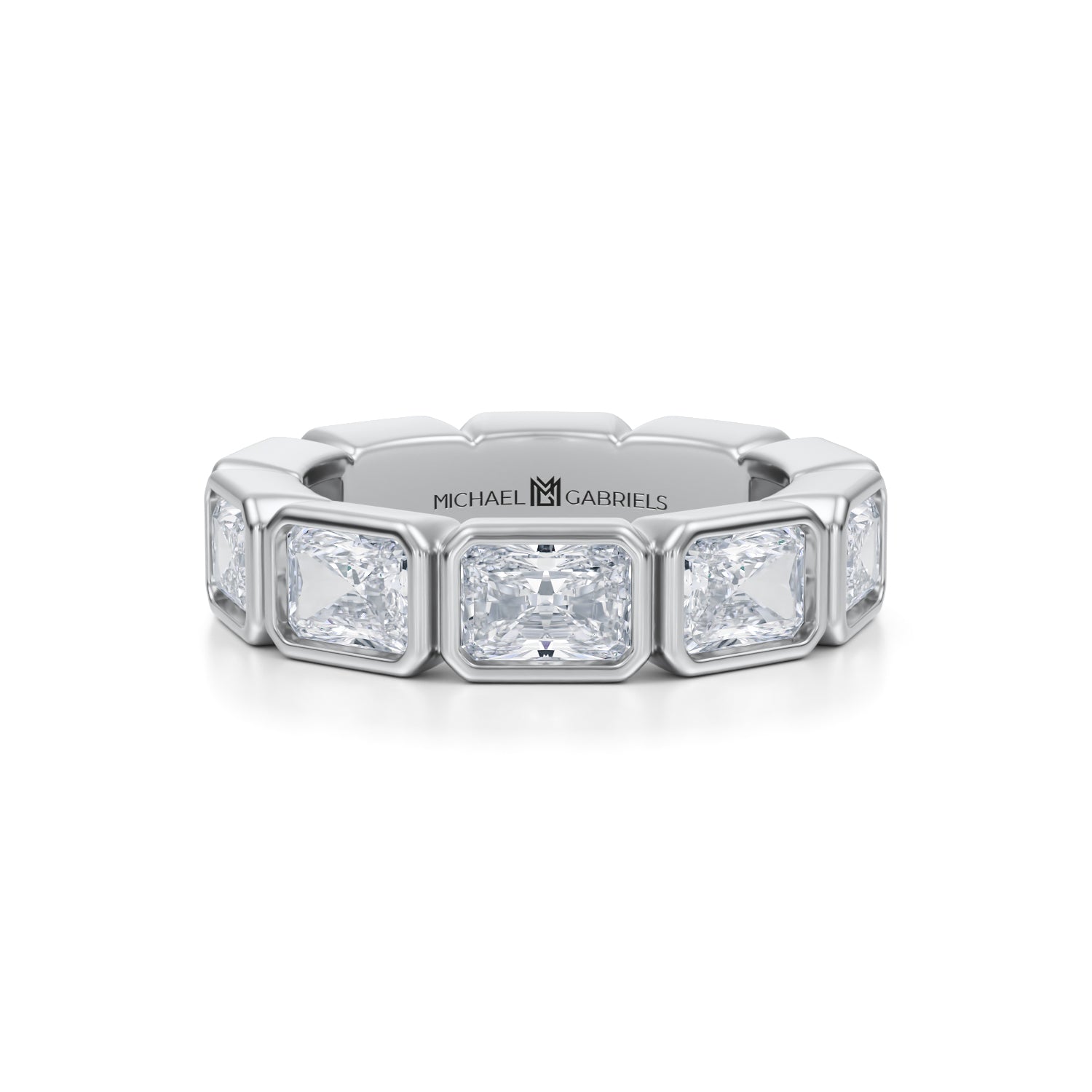 Radiant Bezel Lab Grown Diamond Horizontal Eternity Band - Large - Michael Gabriels
