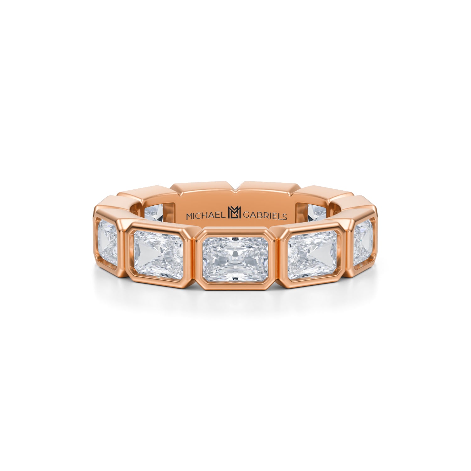 Radiant Bezel Lab Grown Diamond Horizontal Eternity Band - Medium - Michael Gabriels