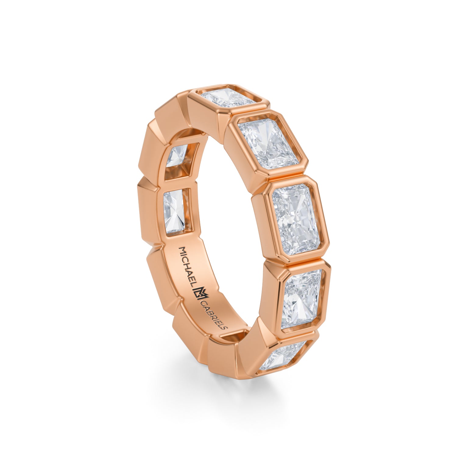 Radiant Bezel Lab Grown Diamond Horizontal Eternity Band - Medium - Michael Gabriels