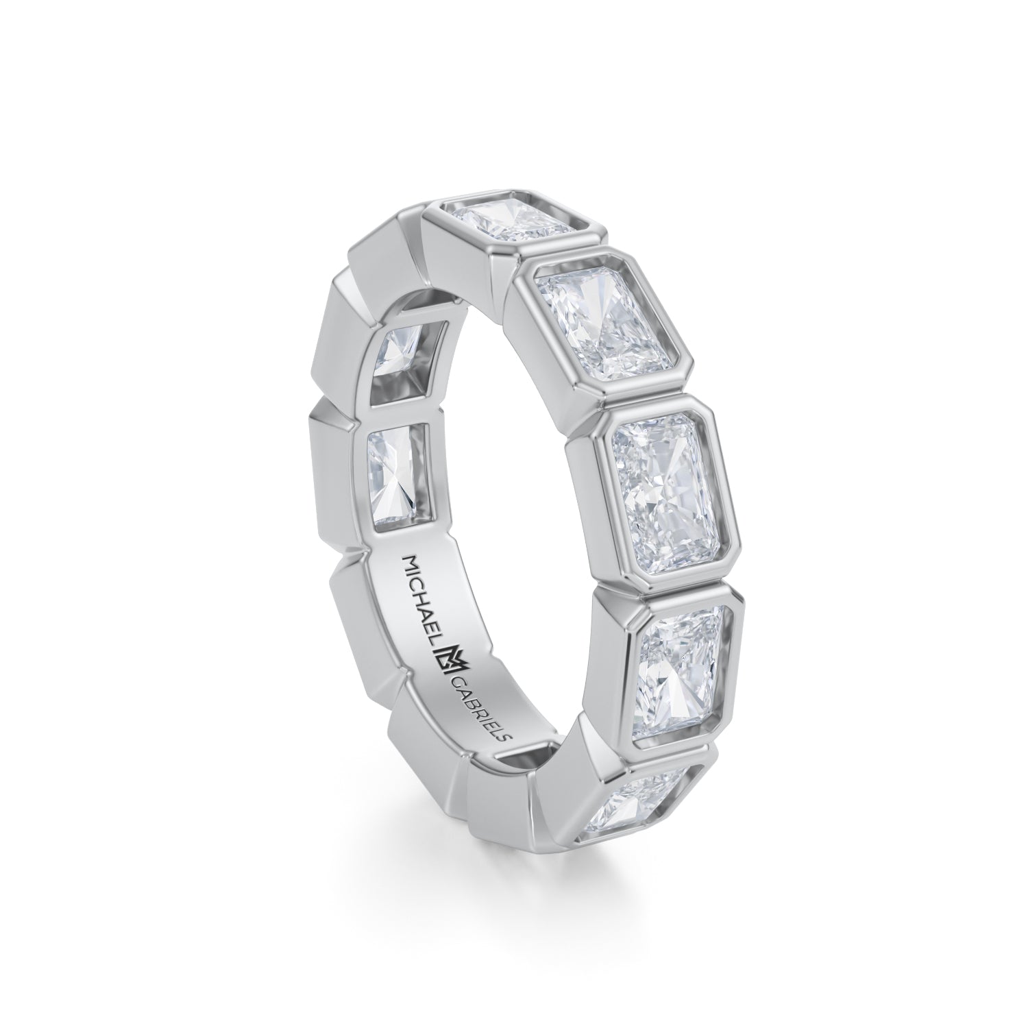 Radiant Bezel Lab Grown Diamond Horizontal Eternity Band - Medium - Michael Gabriels