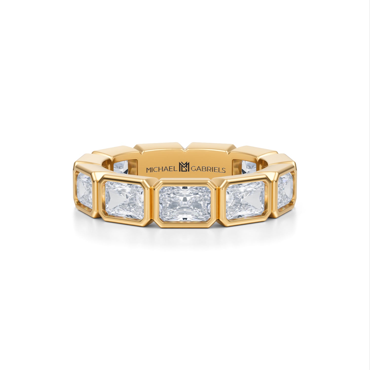 Radiant Bezel Lab Grown Diamond Horizontal Eternity Band - Medium - Michael Gabriels