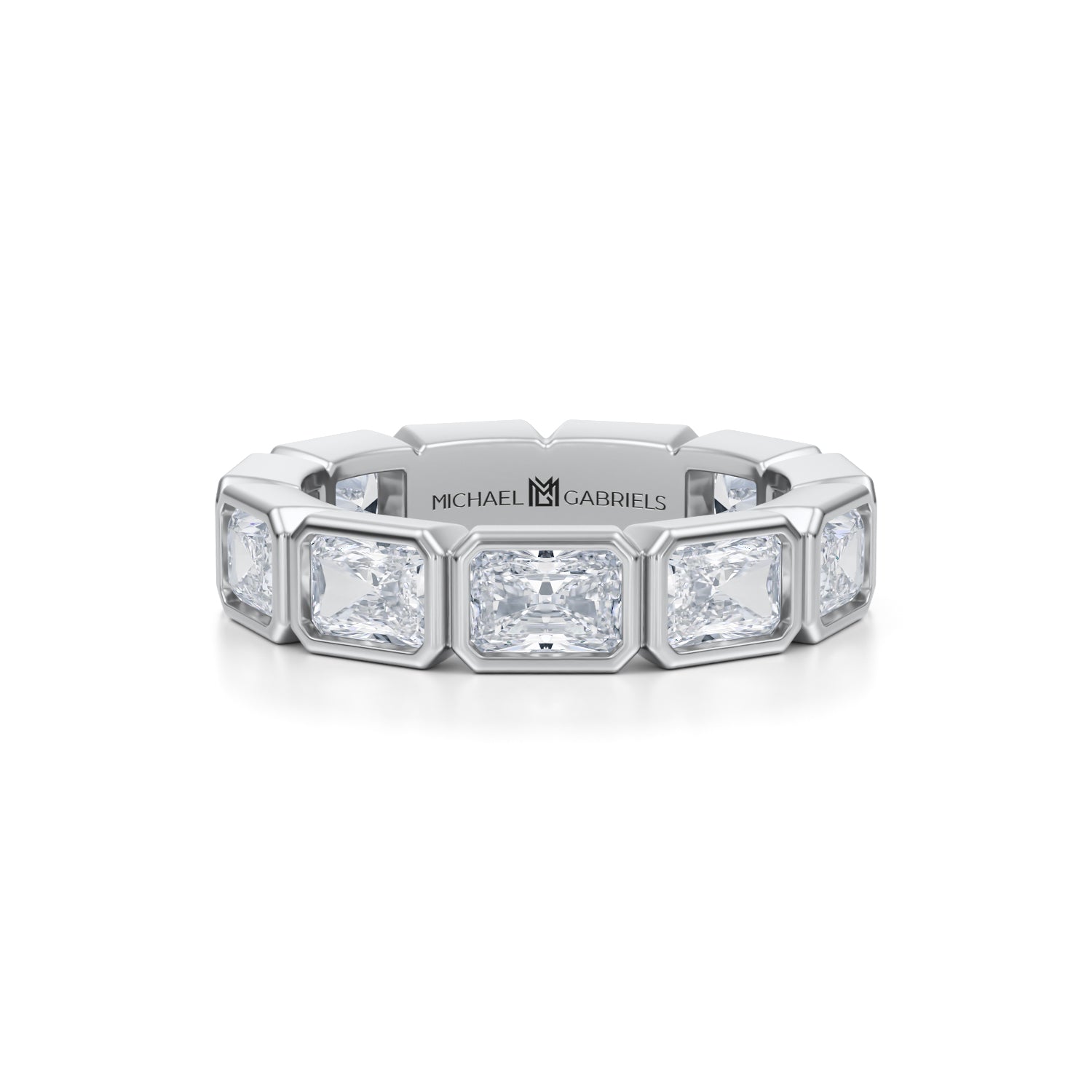 Radiant Bezel Lab Grown Diamond Horizontal Eternity Band - Medium - Michael Gabriels