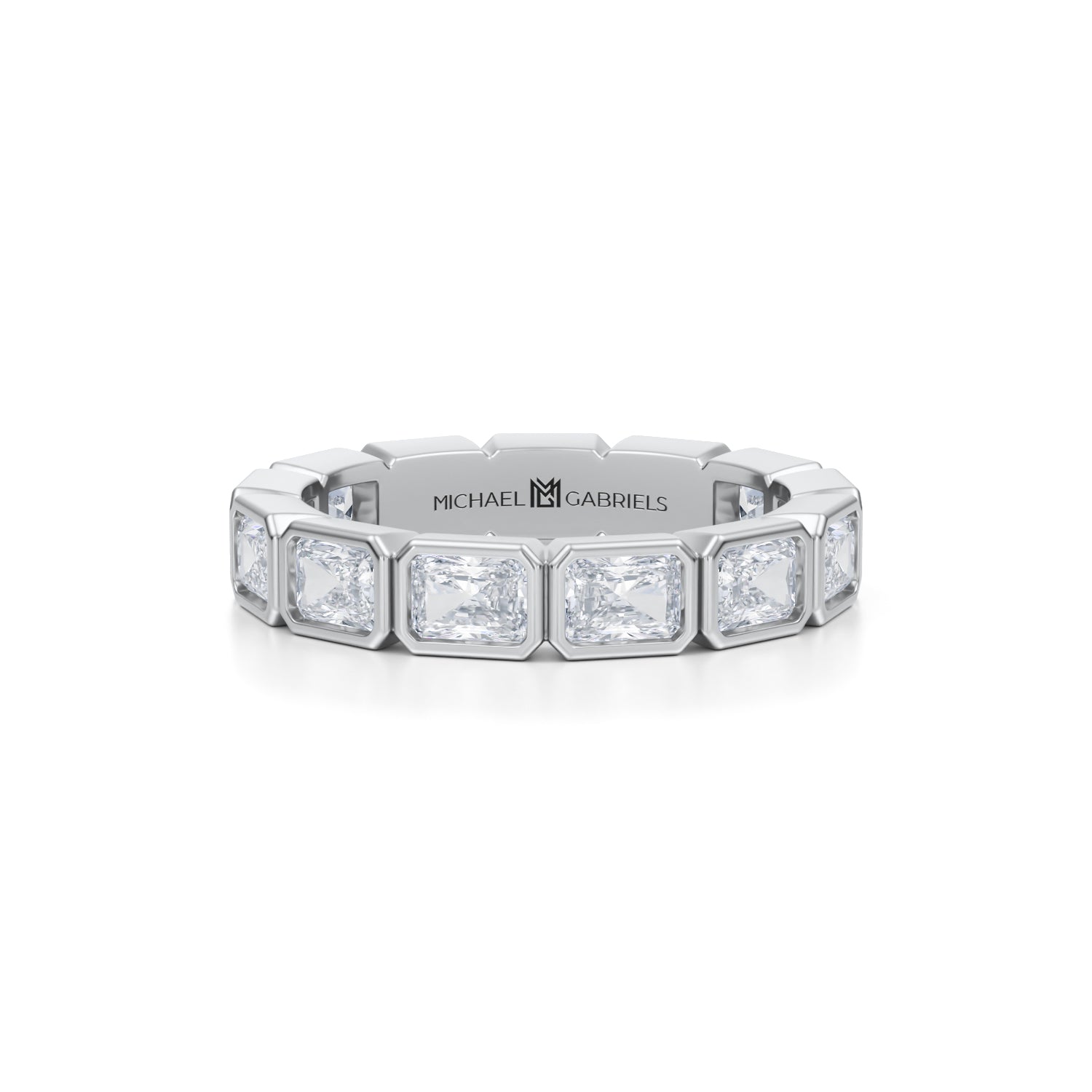 Radiant Bezel Lab Grown Diamond Horizontal Eternity Band - Petite - Michael Gabriels