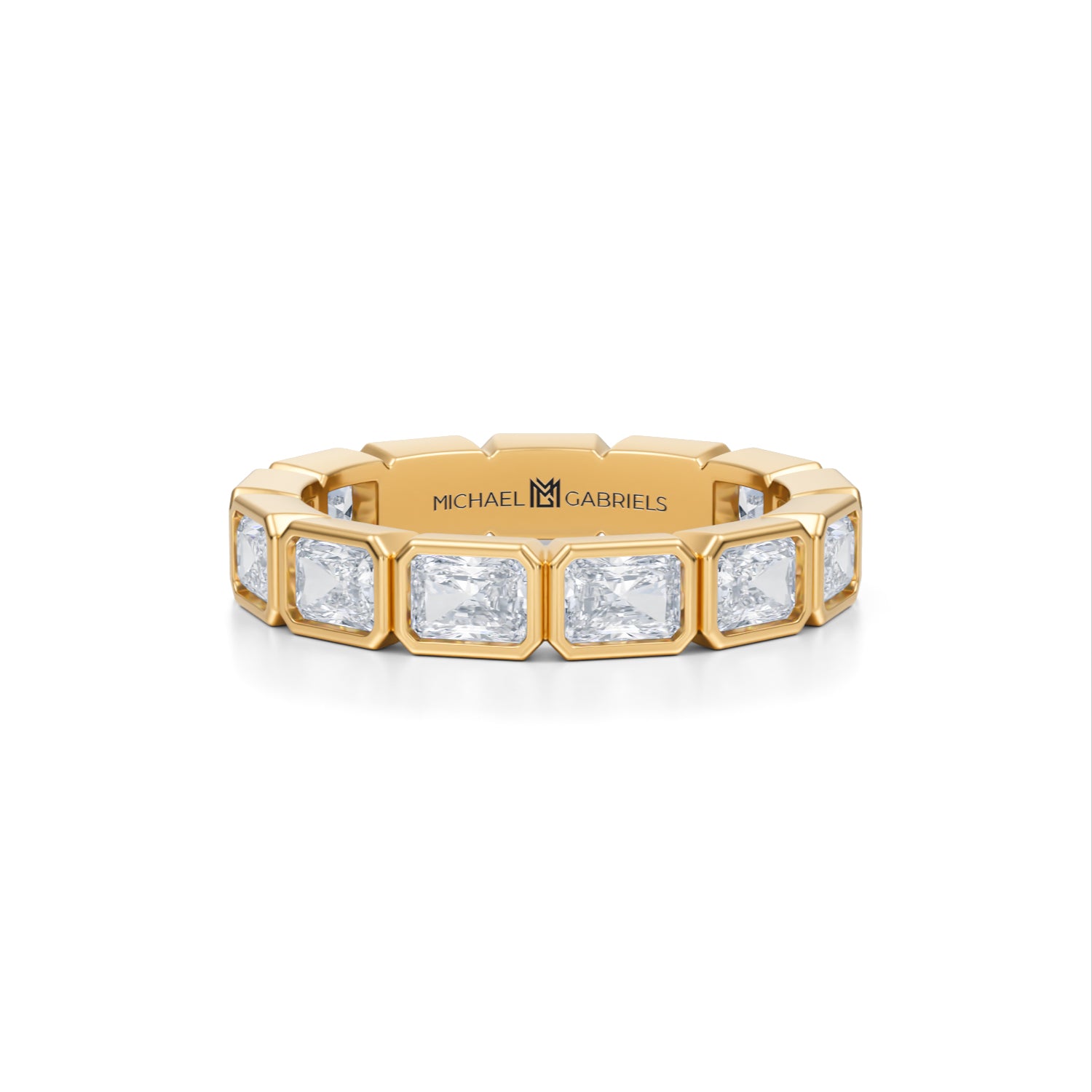 Radiant Bezel Lab Grown Diamond Horizontal Eternity Band - Petite - Michael Gabriels