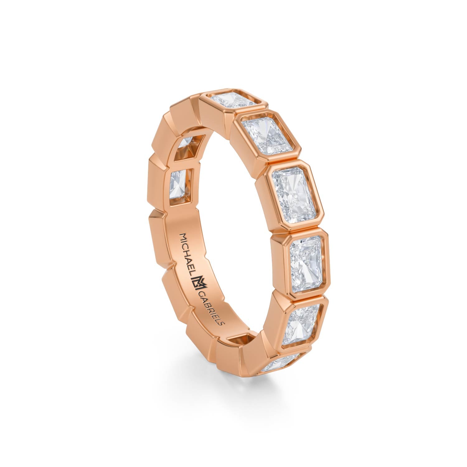 Radiant Bezel Lab Grown Diamond Horizontal Eternity Band - Petite - Michael Gabriels
