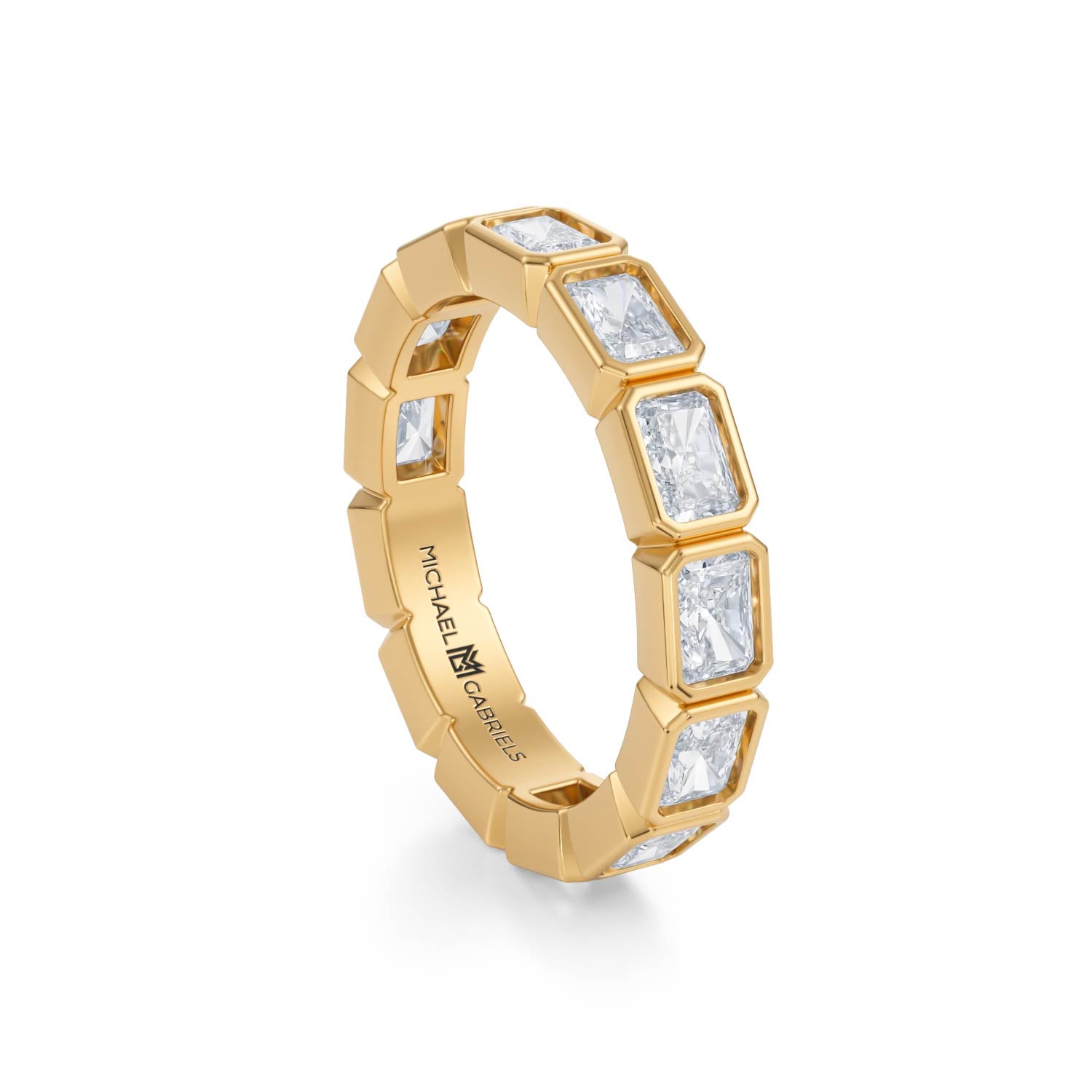 Radiant Bezel Lab Grown Diamond Horizontal Eternity Band - Petite - Michael Gabriels