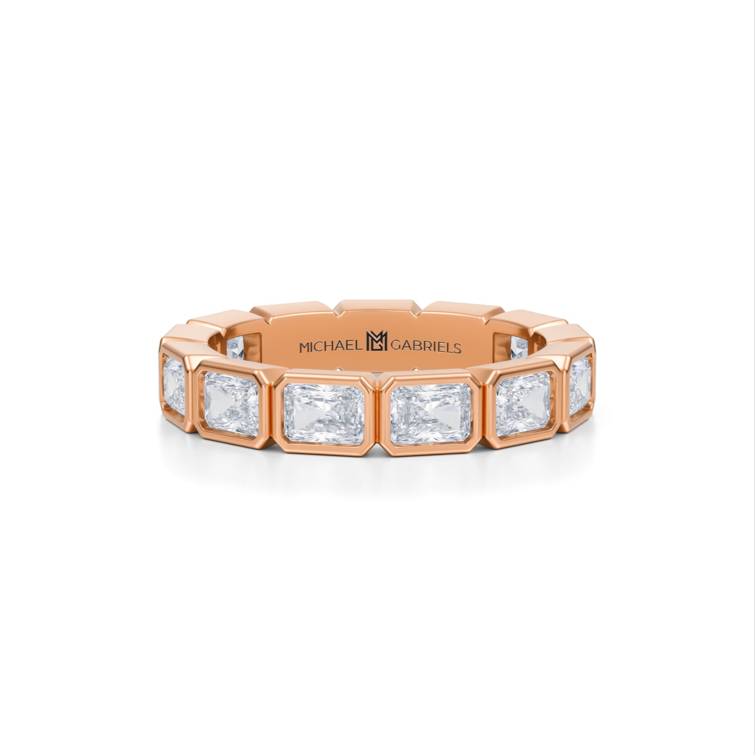 Radiant Bezel Lab Grown Diamond Horizontal Eternity Band - Petite - Michael Gabriels