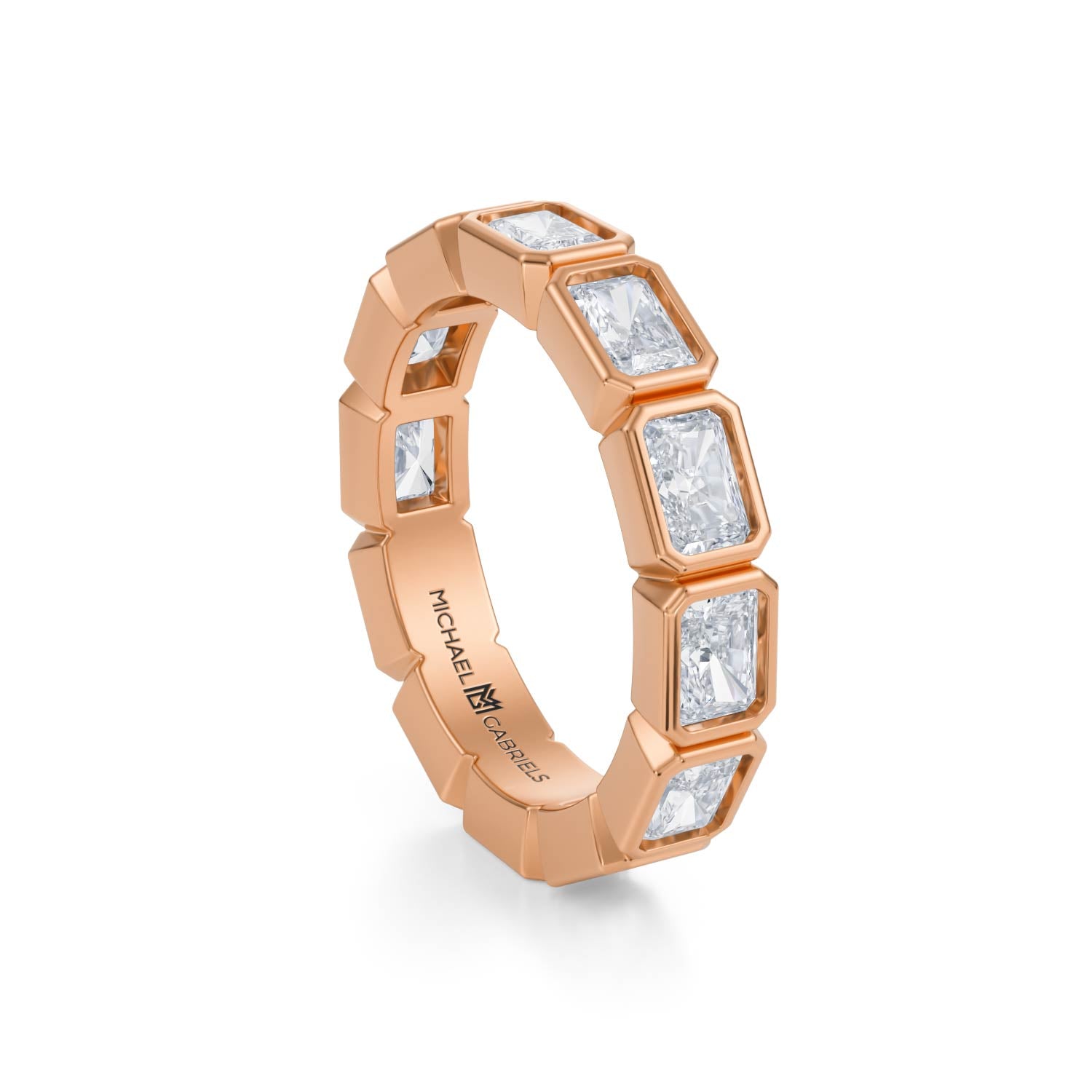 Radiant Bezel Lab Grown Diamond Horizontal Eternity Band - Small - Michael Gabriels