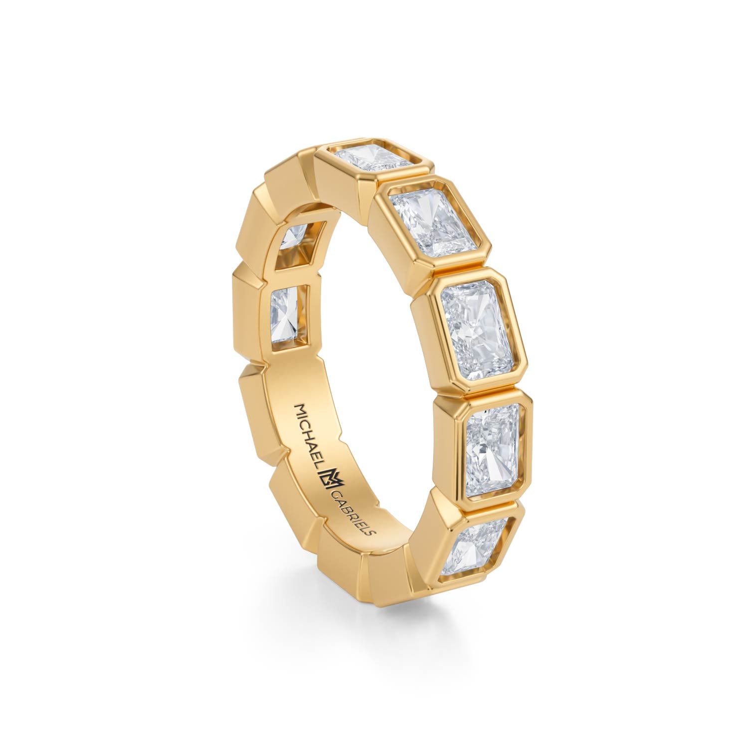 Radiant Bezel Lab Grown Diamond Horizontal Eternity Band - Small - Michael Gabriels