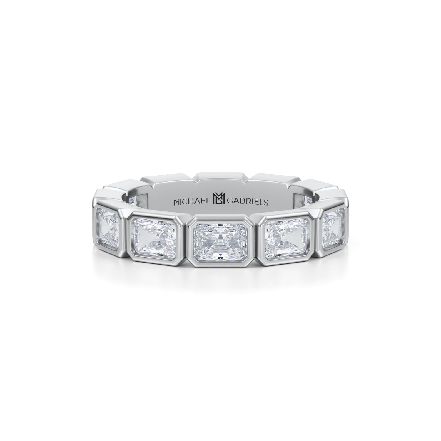 Radiant Bezel Lab Grown Diamond Horizontal Eternity Band - Small - Michael Gabriels