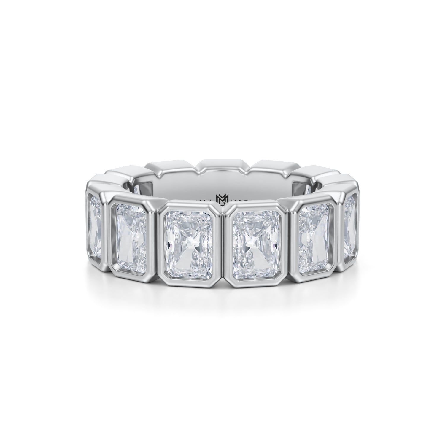 Radiant Bezel Lab Grown Diamond Vertical Eternity Band - Large - Michael Gabriels