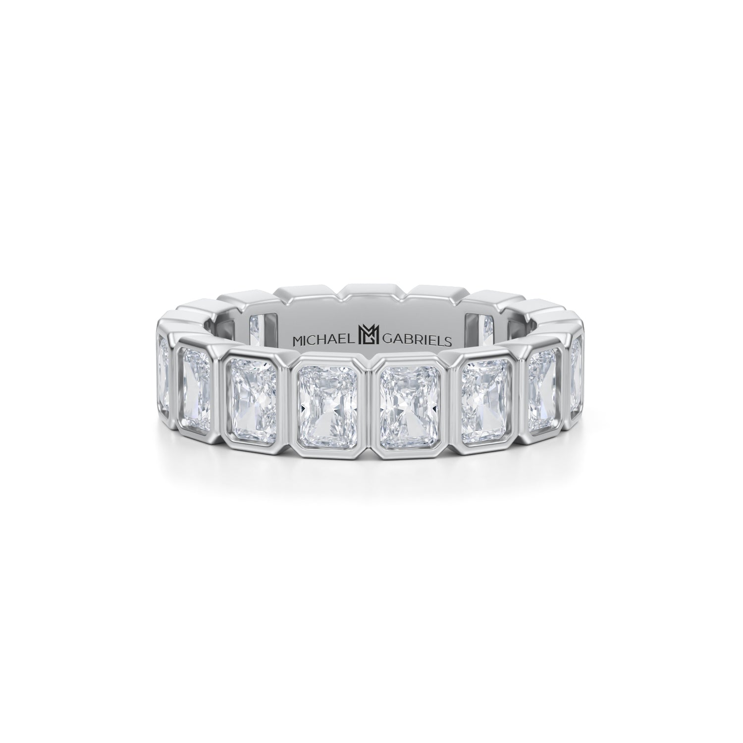 Radiant Bezel Lab Grown Diamond Vertical Eternity Band - Petite - Michael Gabriels