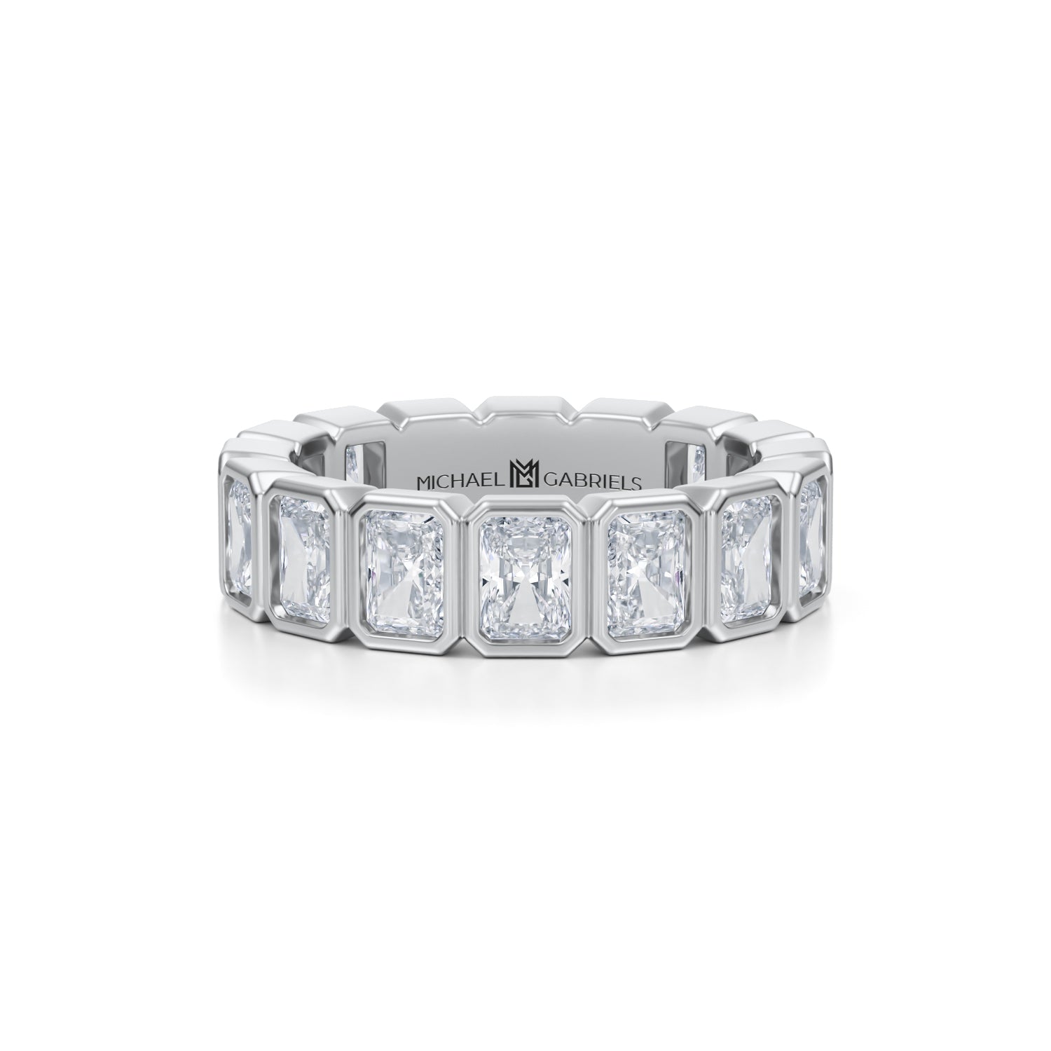 Radiant Bezel Lab Grown Diamond Vertical Eternity Band - Small - Michael Gabriels