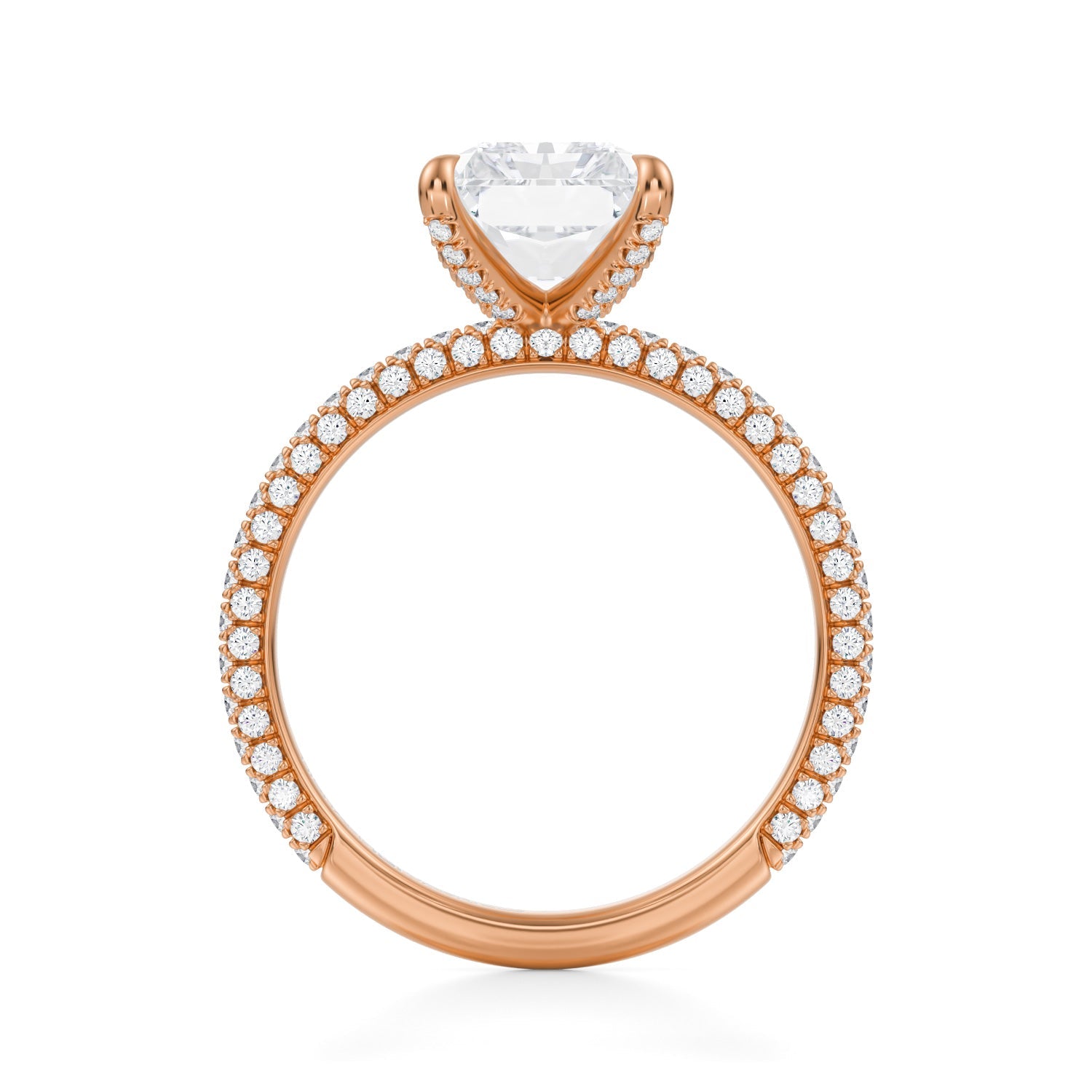 Radiant Double Edge Halo With Cathedral Pave Ring (2.00 Carat E-VS1) - Michael Gabriels