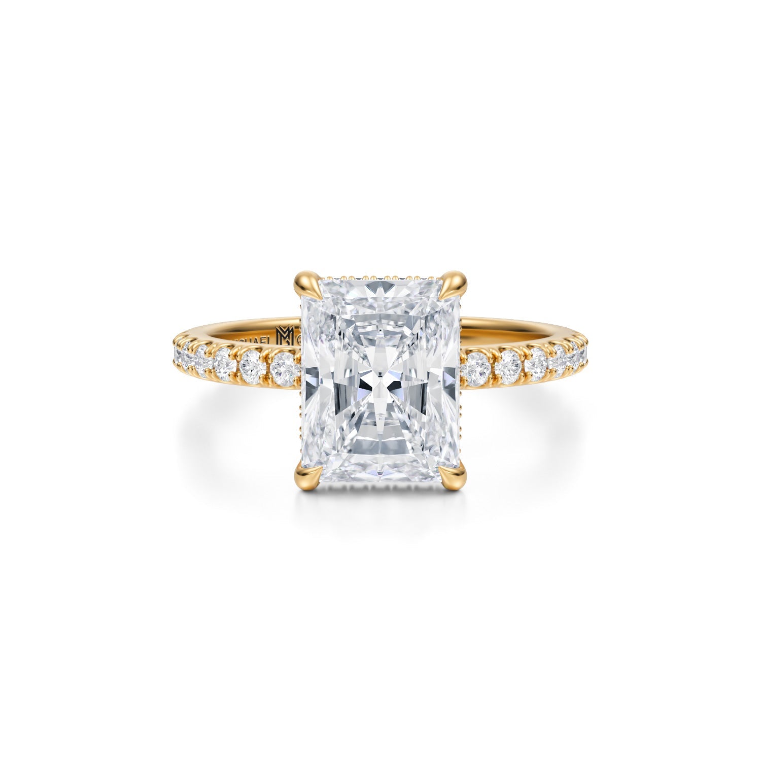 Radiant Invisible Halo With Pave Ring (2.00 Carat G-VVS2) - Michael Gabriels