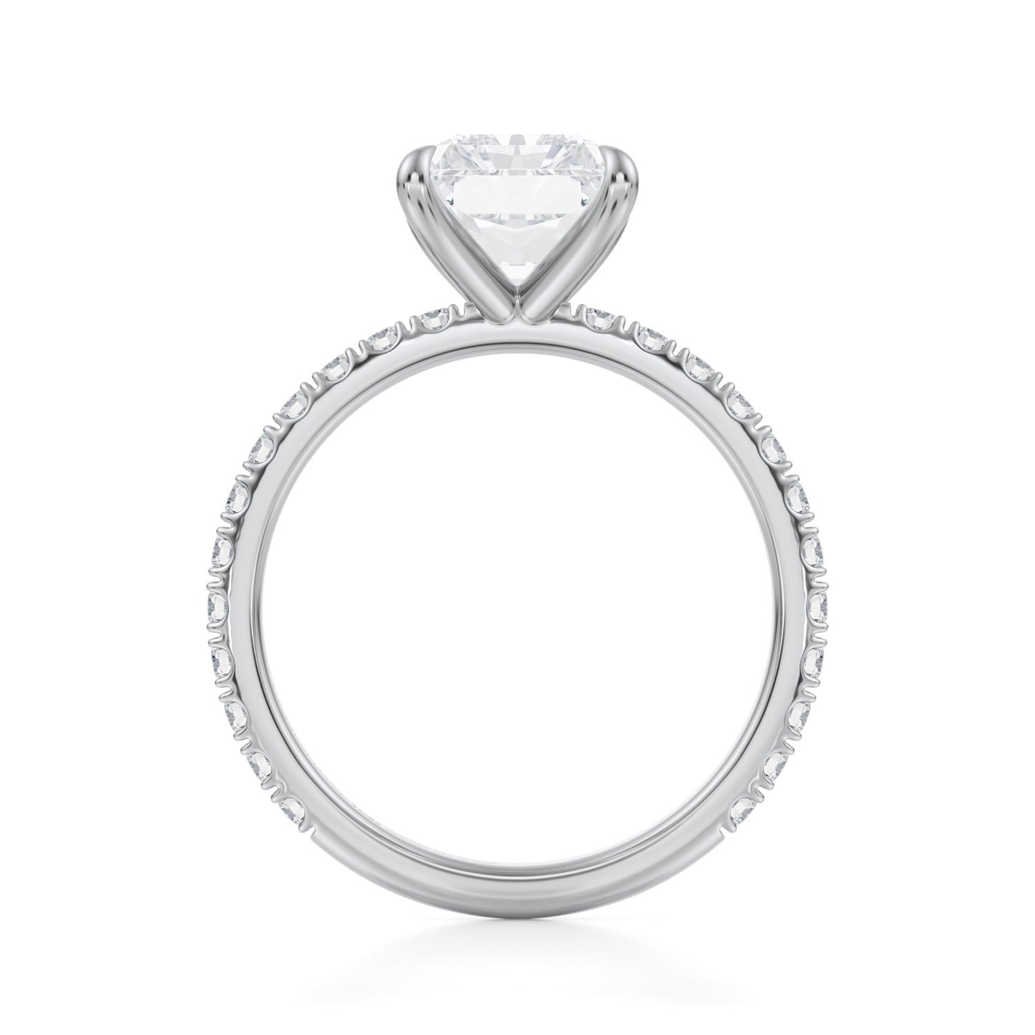 Radiant Modern Pave Ring (1.70 Carat G-VS1) - Michael Gabriels