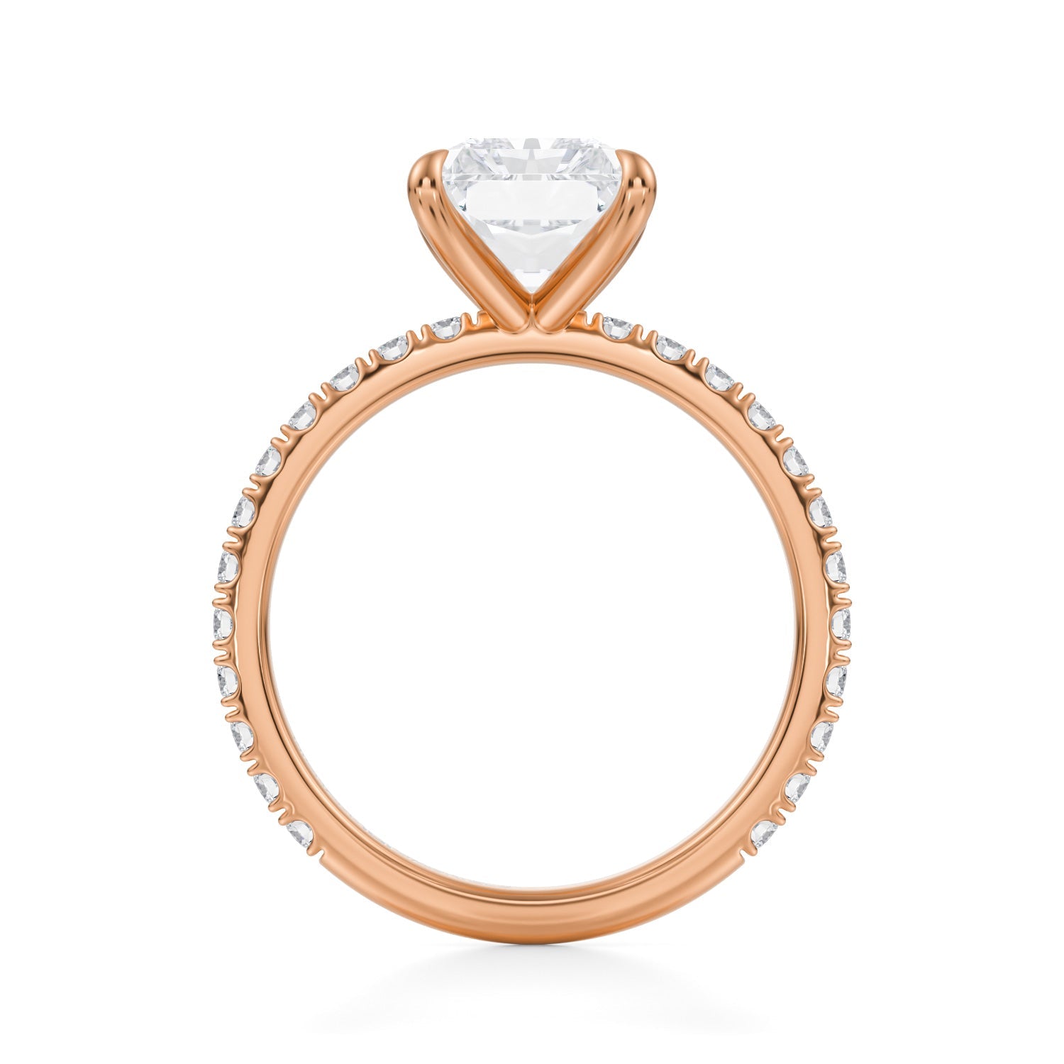 Radiant Modern Pave Ring (3.00 Carat D-VVS2) - Michael Gabriels