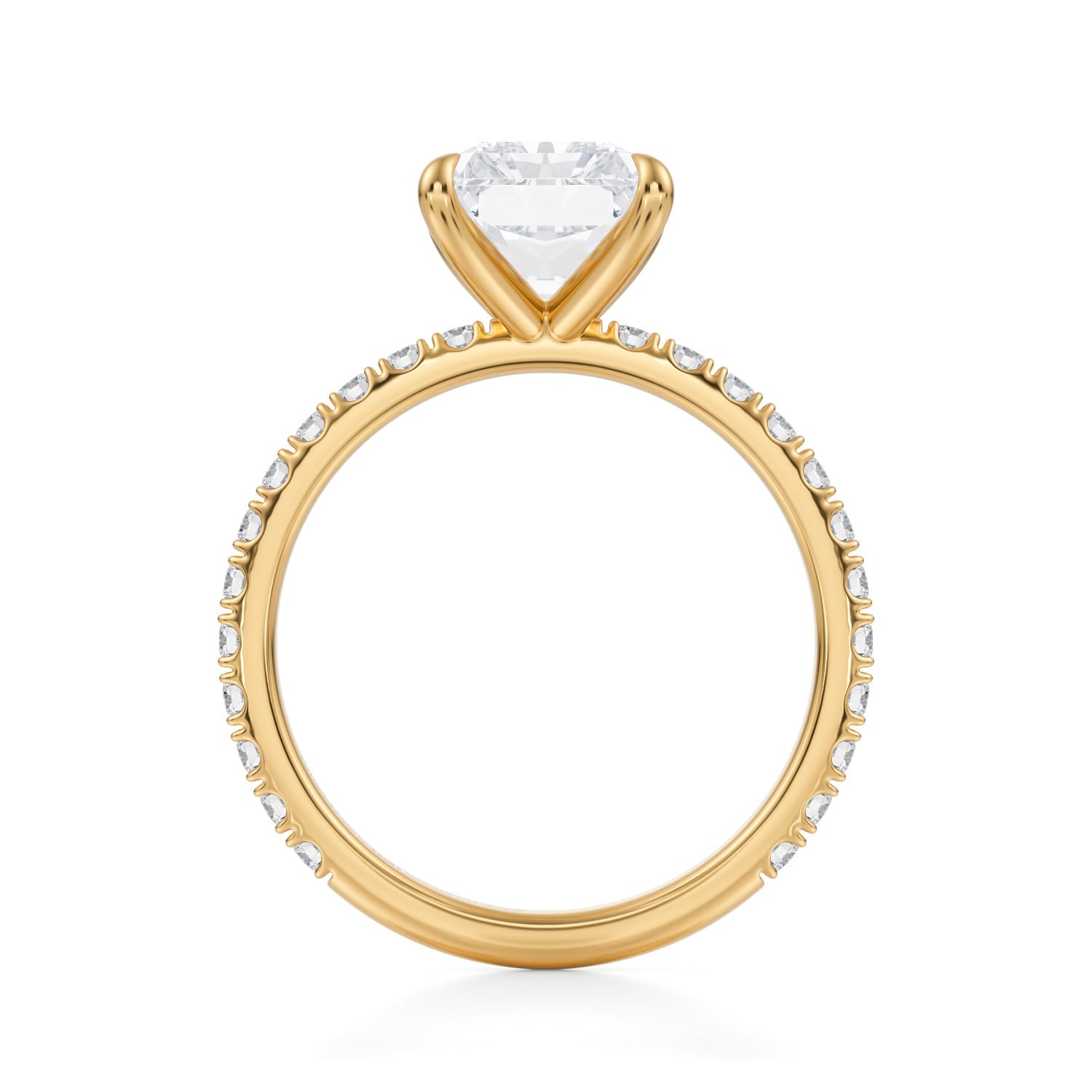 Radiant Modern Pave Ring (3.70 Carat E-VVS2) - Michael Gabriels