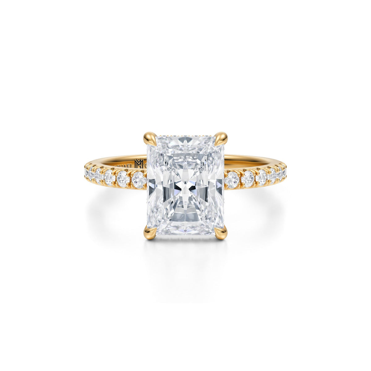 Radiant Pave Basket With Pave Ring (3.00 Carat E-VS1) - Michael Gabriels