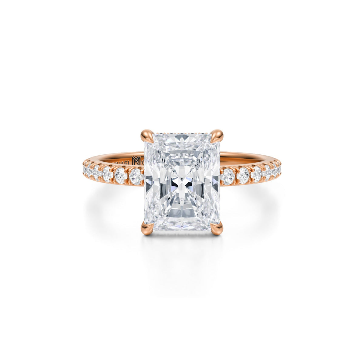 Radiant Pave Basket With Pave Ring (3.00 Carat E-VS1) - Michael Gabriels