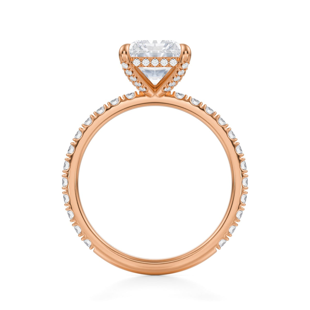 Radiant Pave Basket With Pave Ring (3.70 Carat F-VVS2) - Michael Gabriels
