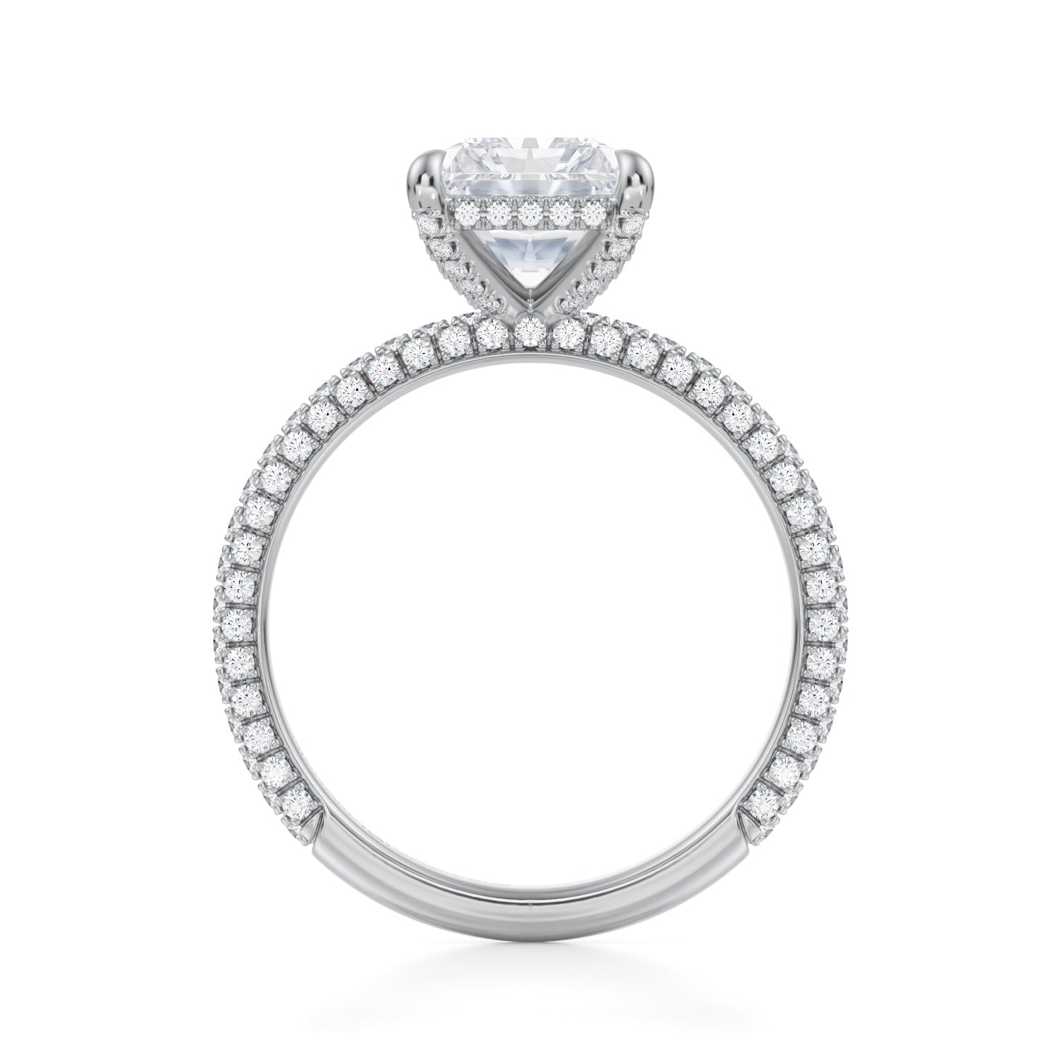 Radiant Pave Basket With Trio Pave Ring (2.50 Carat G-VS1) - Michael Gabriels