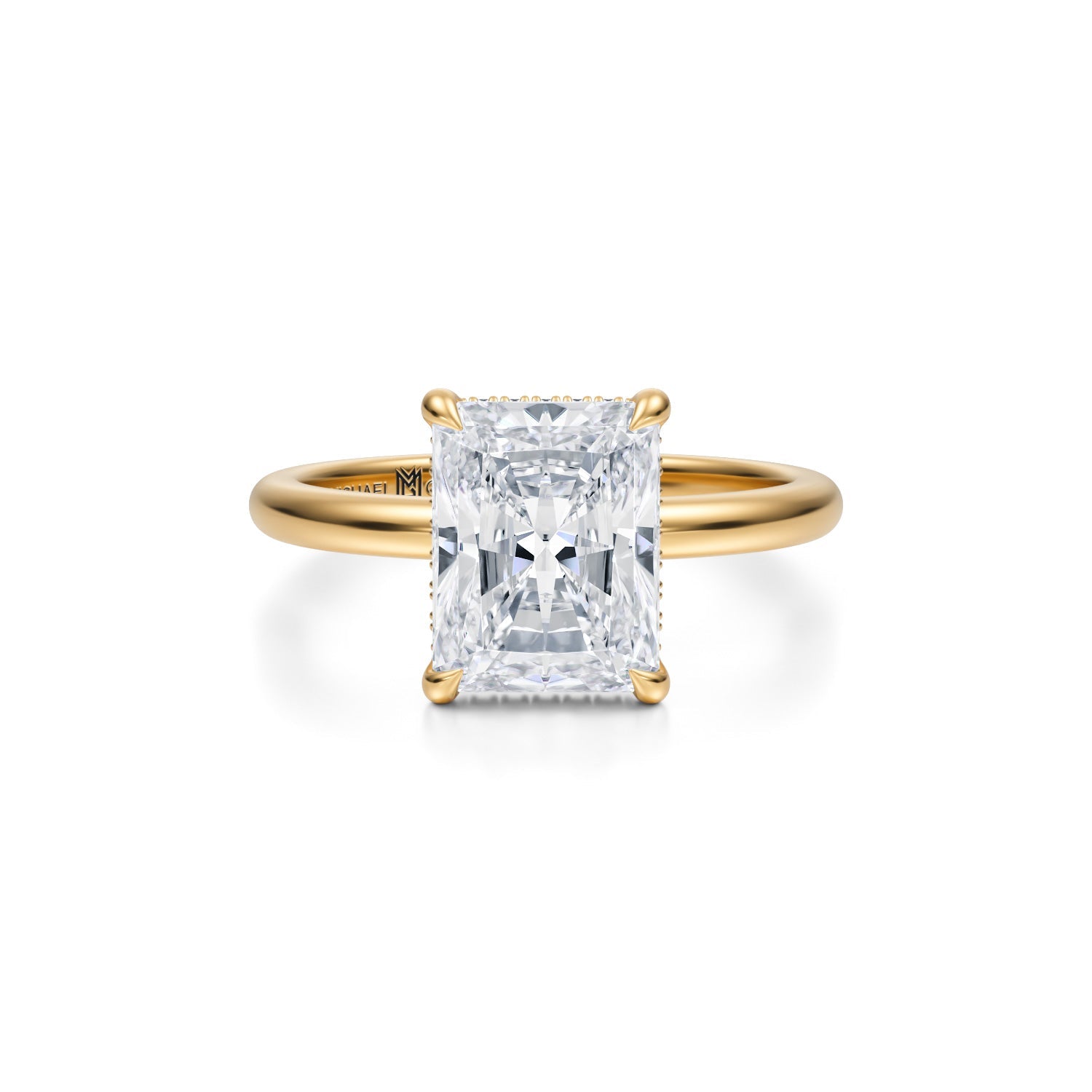 Radiant Solitaire Ring With Invisible Halo (1.40 Carat F-VVS2) - Michael Gabriels