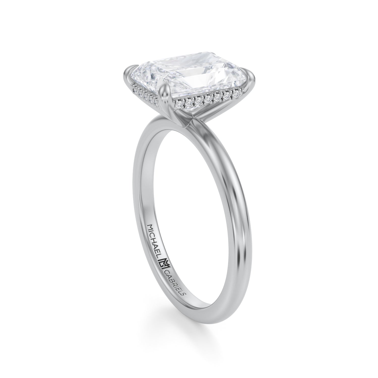 Radiant Solitaire Ring With Invisible Halo (1.70 Carat D-VVS2) - Michael Gabriels