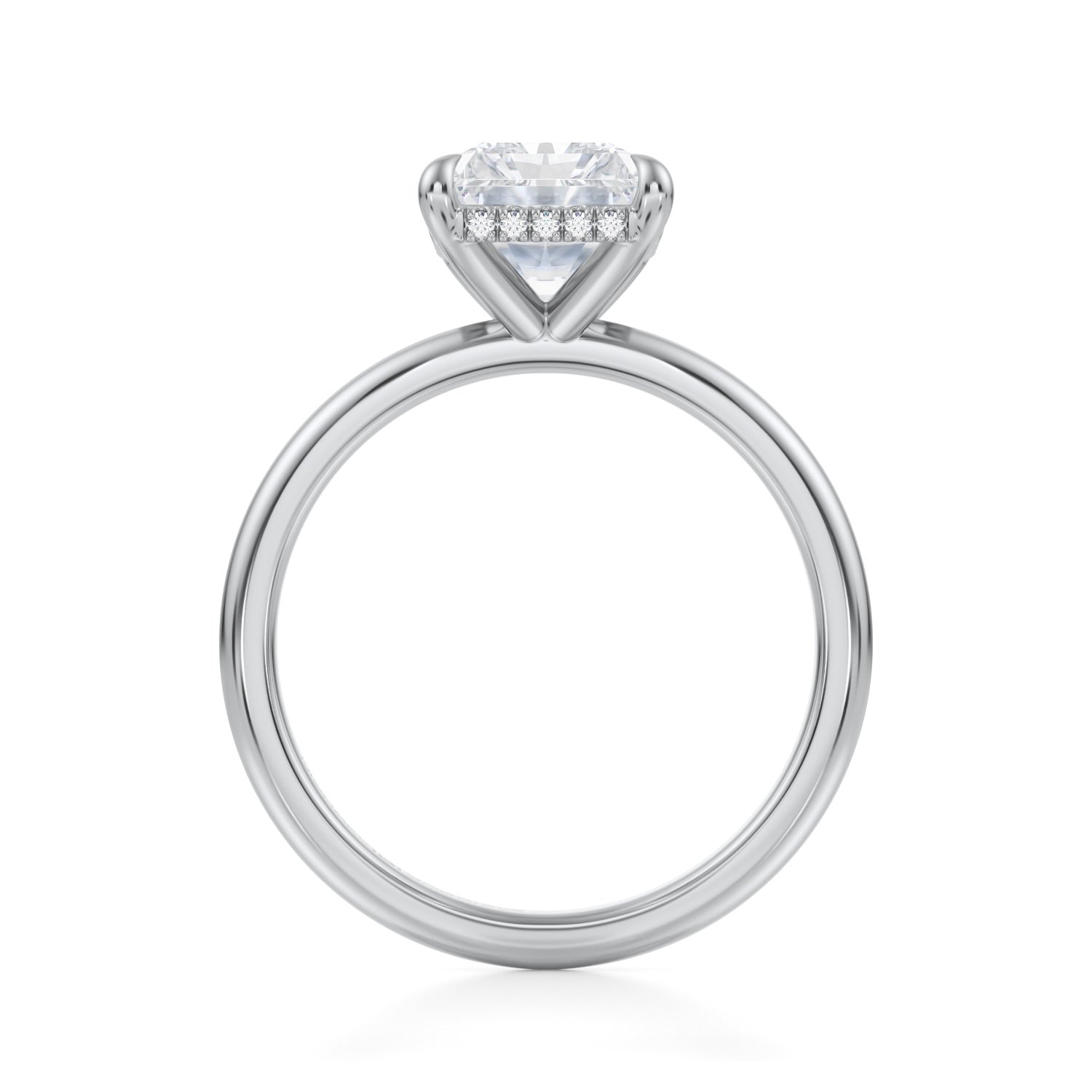 Radiant Solitaire Ring With Invisible Halo (3.20 Carat E-VVS2) - Michael Gabriels