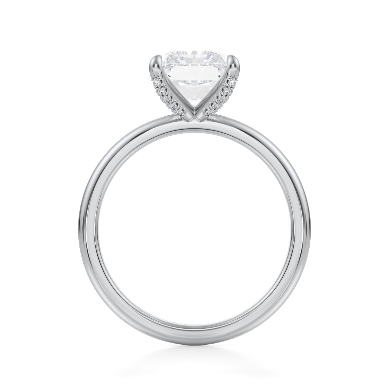Radiant Solitaire Ring With Pave Prongs (2.00 Carat F-VVS2) - Michael Gabriels
