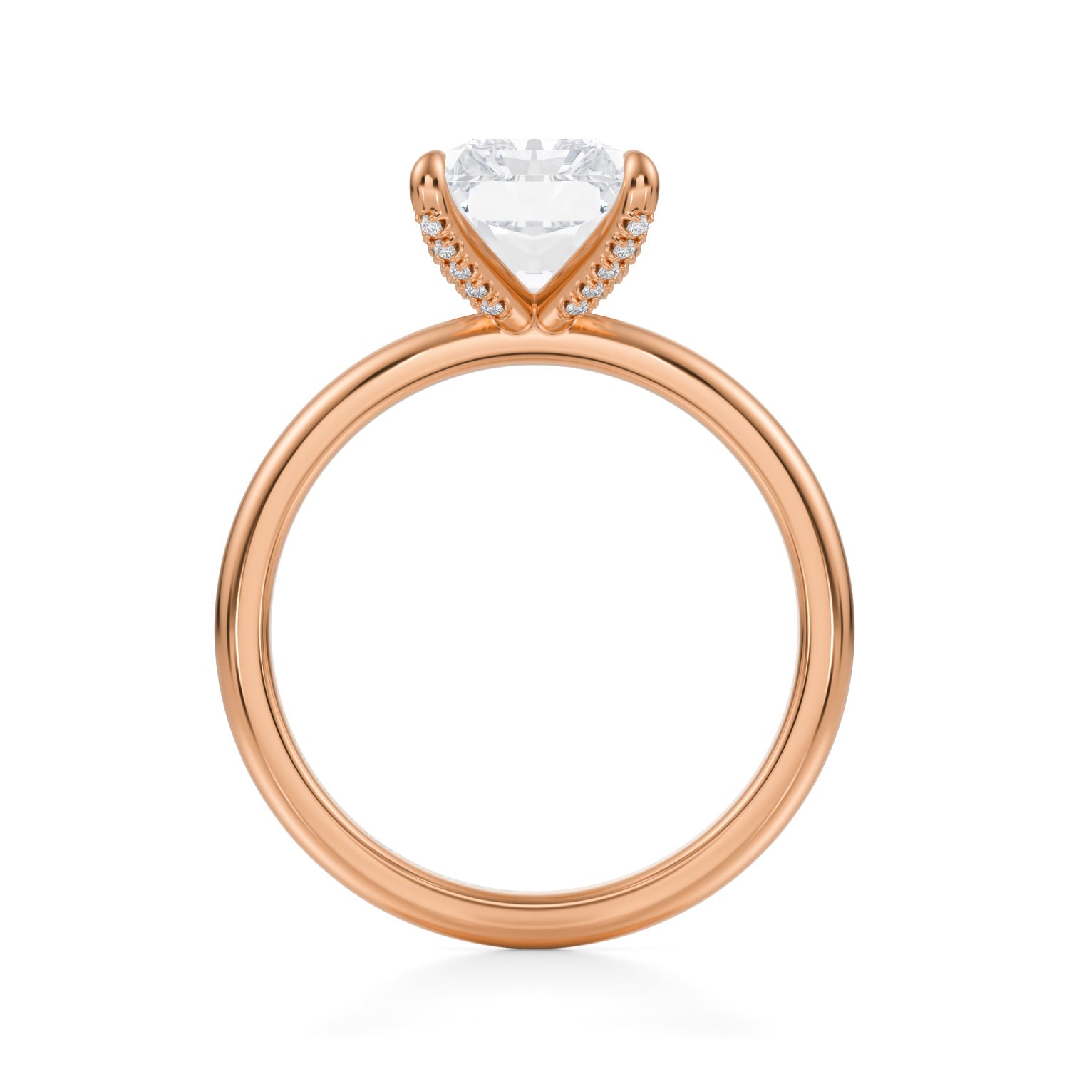 Radiant Solitaire Ring With Pave Prongs (2.00 Carat G-VS1) - Michael Gabriels