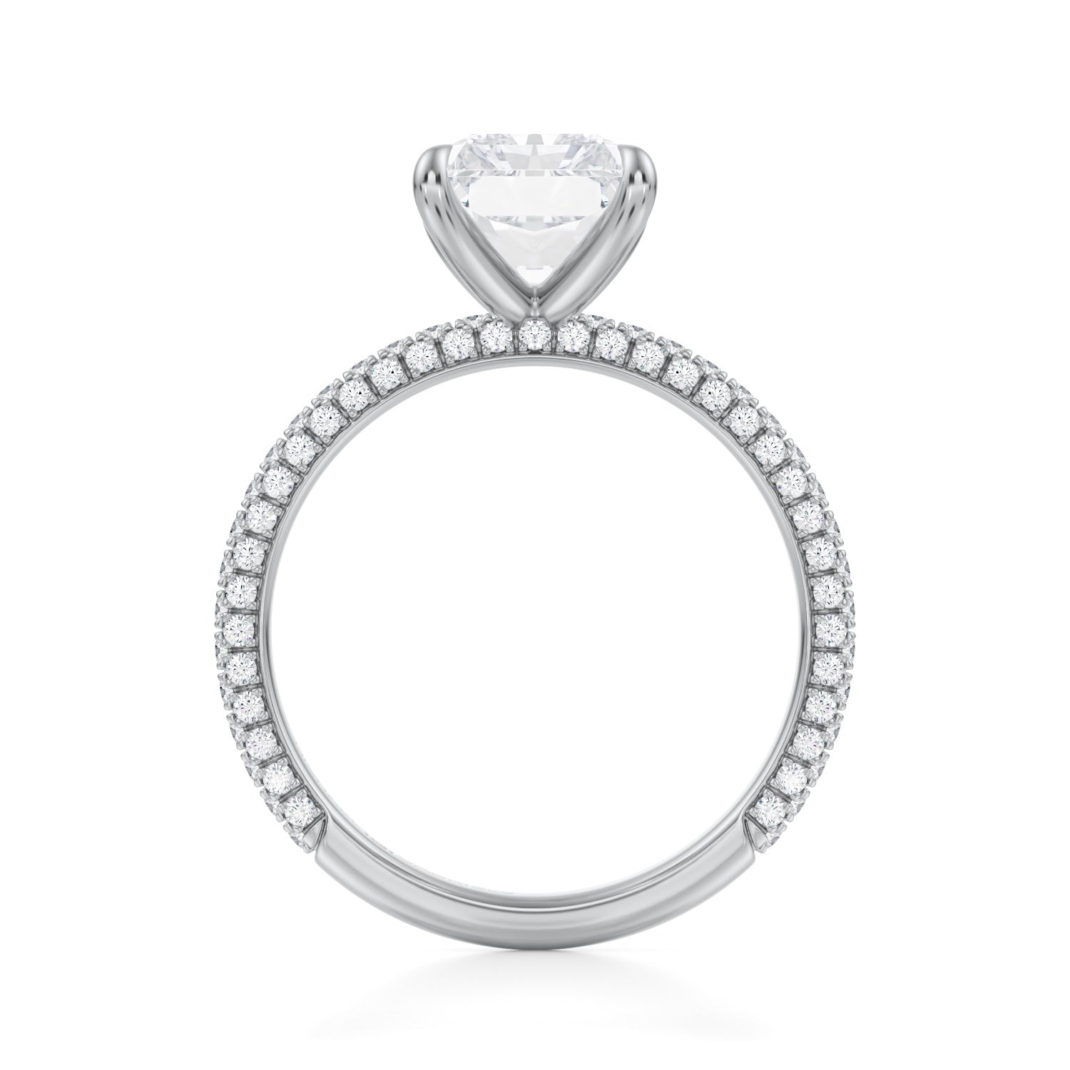 Radiant Trio Pave Ring (1.00 Carat D-VS1) - Michael Gabriels
