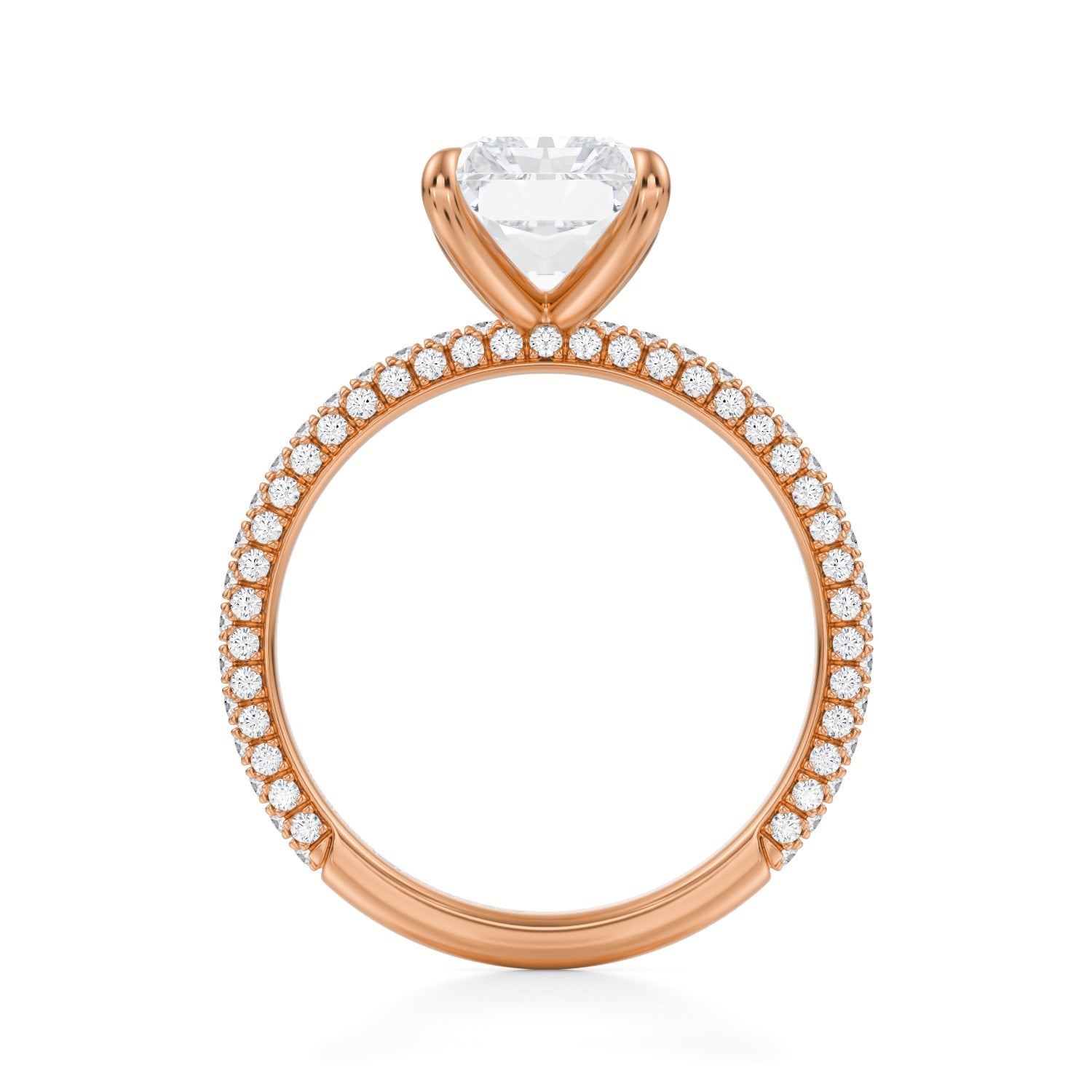Radiant Trio Pave Ring (2.70 Carat E-VS1) - Michael Gabriels